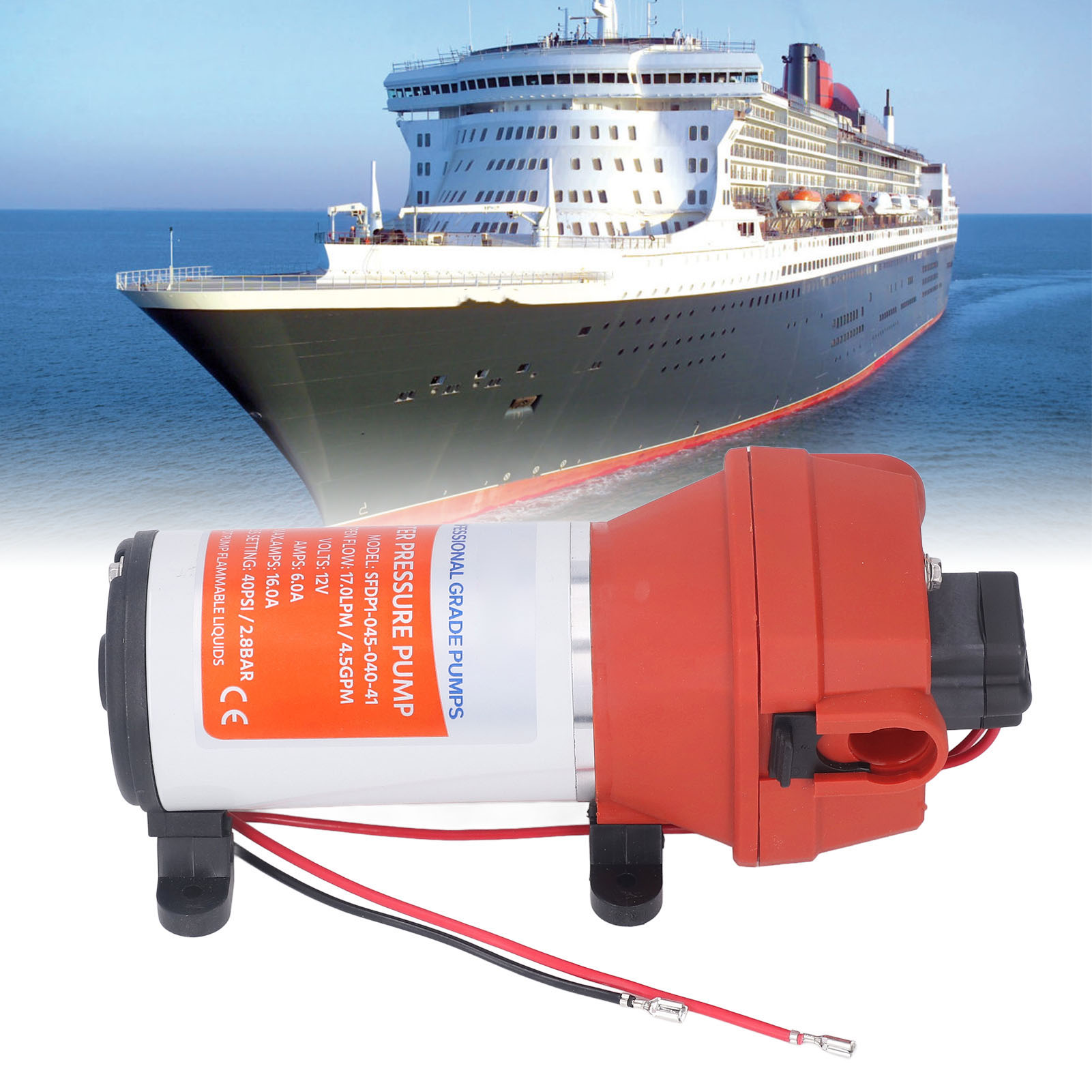 12v Hochdruck-miniatur-membranpumpe, Gleichstrom-druckmembranpumpe Für Wohnmobil-wasserpumpen Und Selbstansaugende Yachtpumpen (sfdp1-045-040-41) (übergewicht)