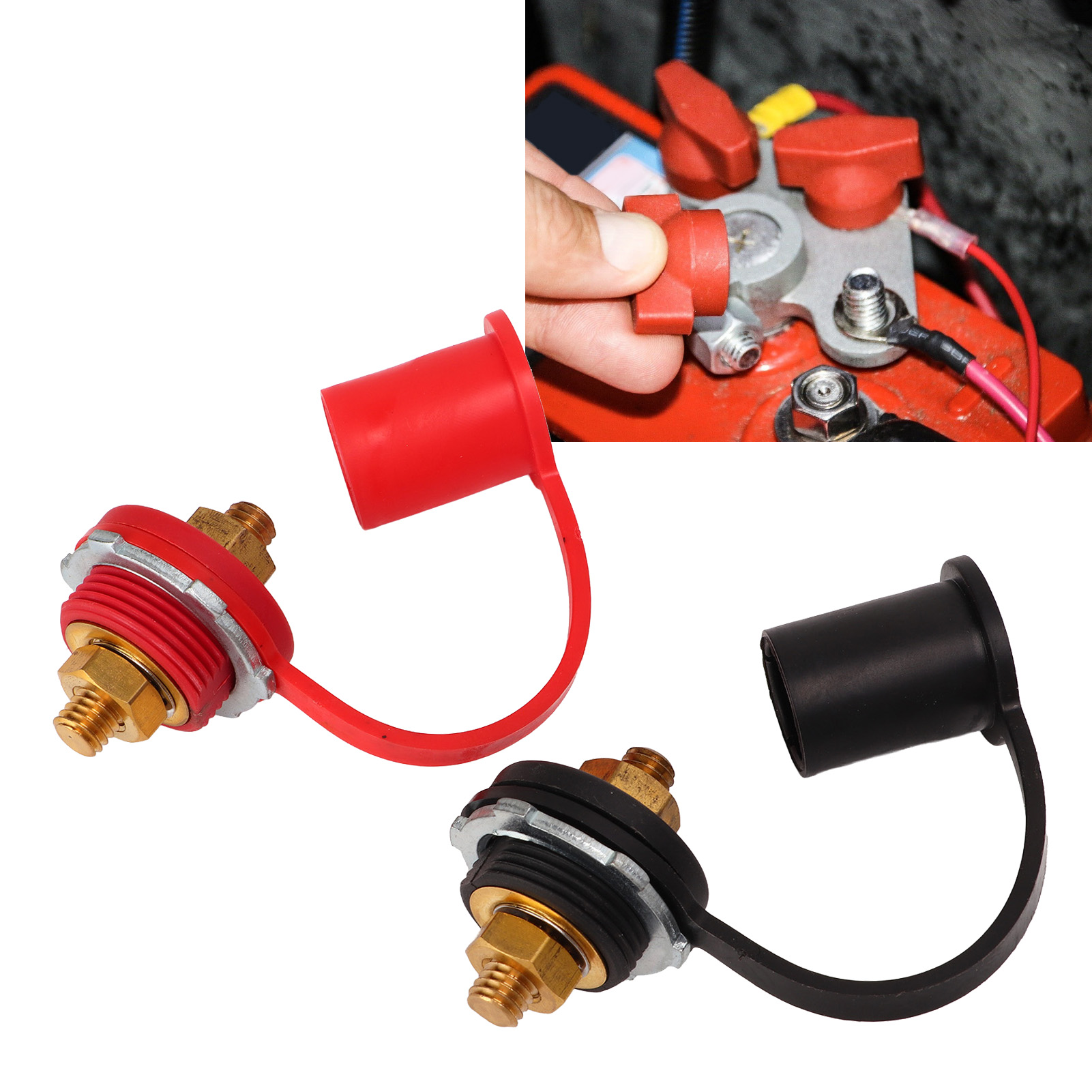 Rechtsseitiger Durchgangs-batterieanschluss (passend Schwarz Und Rot) 3/8"-klemmenblock (cp-0912)
