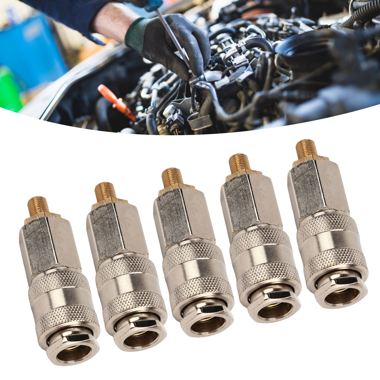 Kfz-reparaturwerkzeug, Adapter Für Autoluftpumpen (5 Stück Erhältlich), Geeignet Für Pumpen Und Reifenfüller (außengewinde Auf 3-in-1 Us-innengewinde).