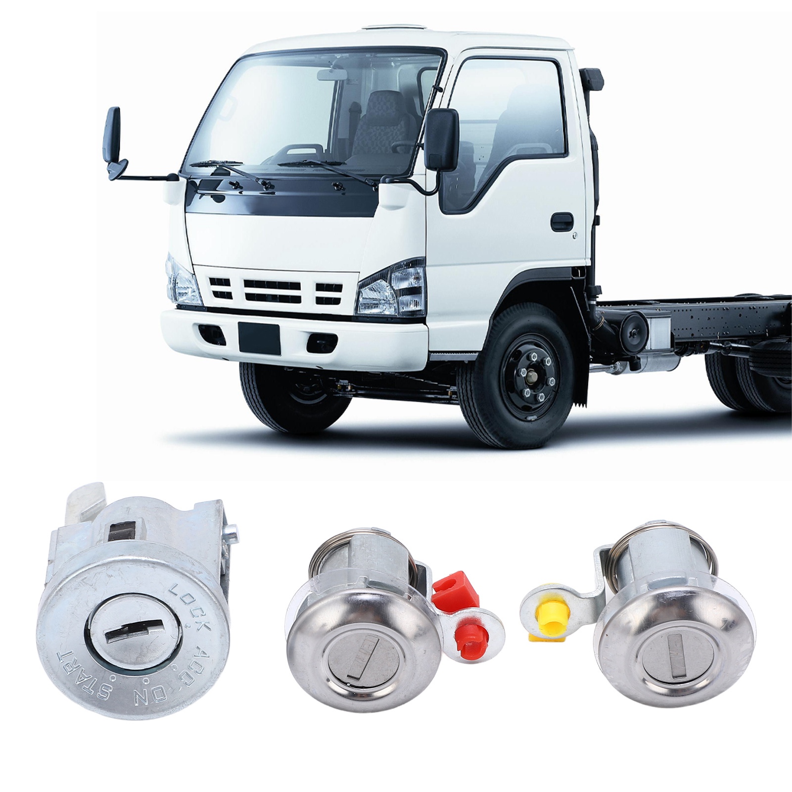 Türschloss-set Und Zündzylinder 8-97035293-0 Für Isuzu Npr Nqr Nkr Elf 1994-2007