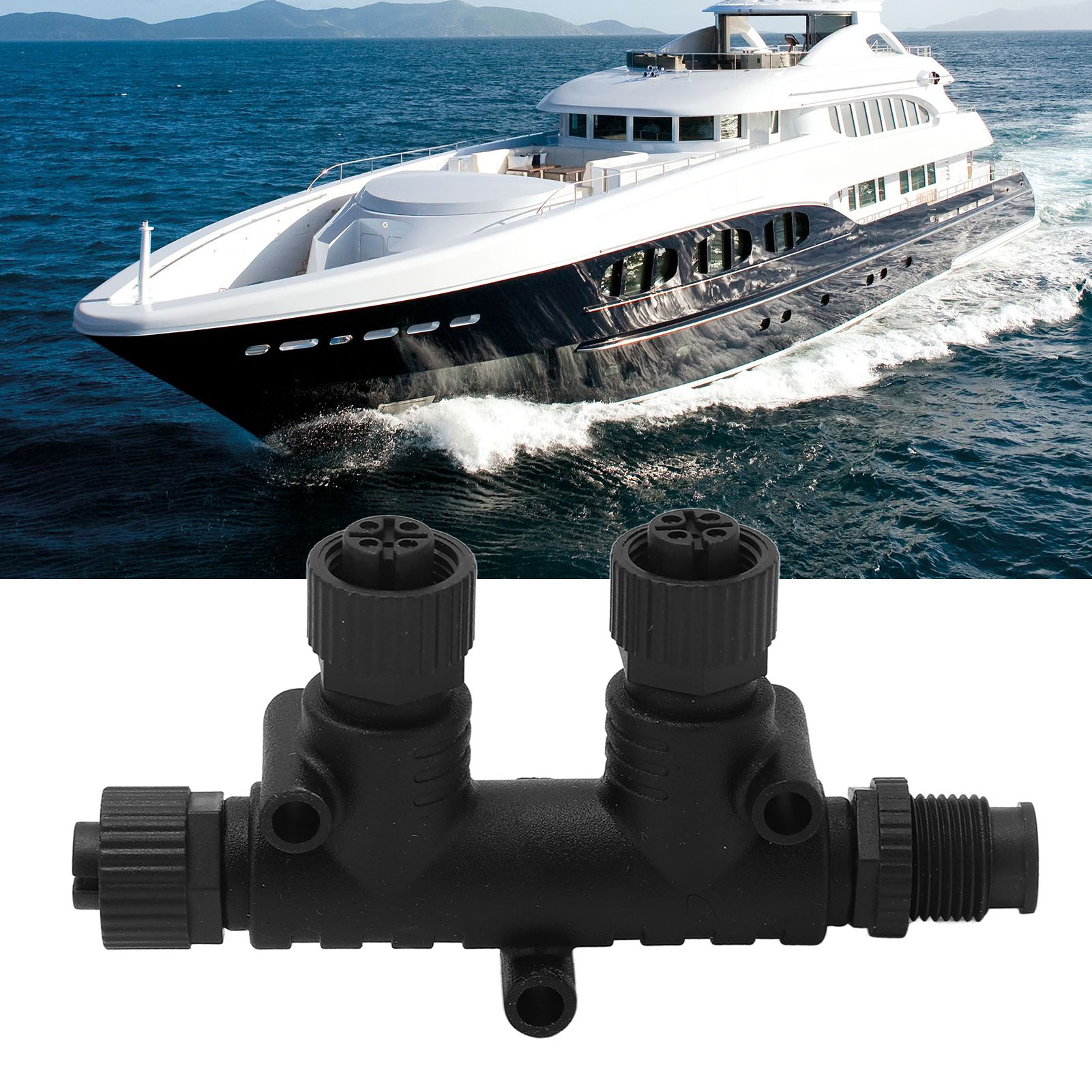 Bootszubehör: 2-port Nmea 2000 T-stecker, M12-5 Metallmutter, Kompatibel Mit Lowrance, Simrad, B&g, Navico Und Garmin Netzwerken.
