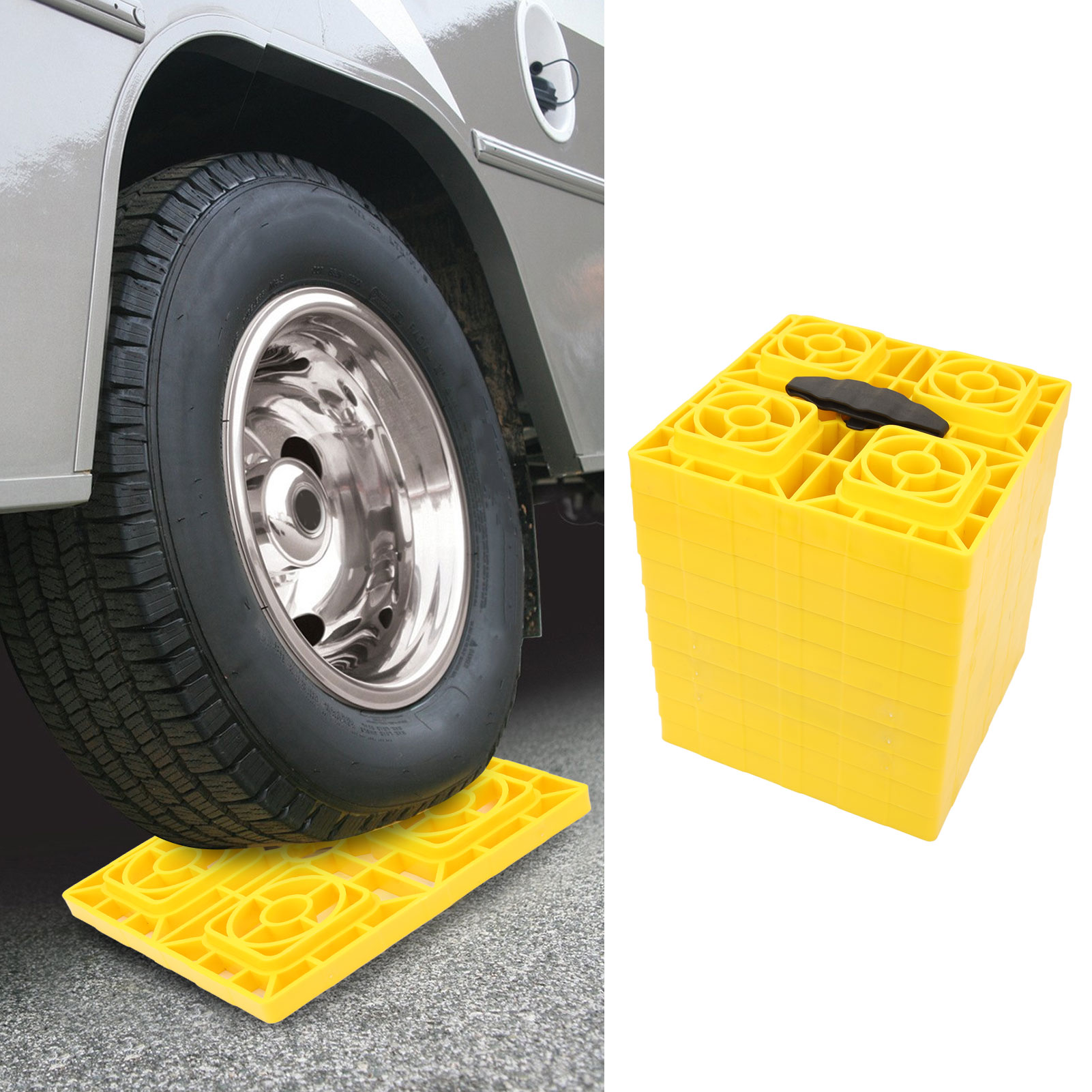Set Mit 10 Nivellierblöcken Für Wohnmobilreifen, Robuste Nivellierblöcke Und -platten, Rutschfestes Design (extrem Widerstandsfähig)
