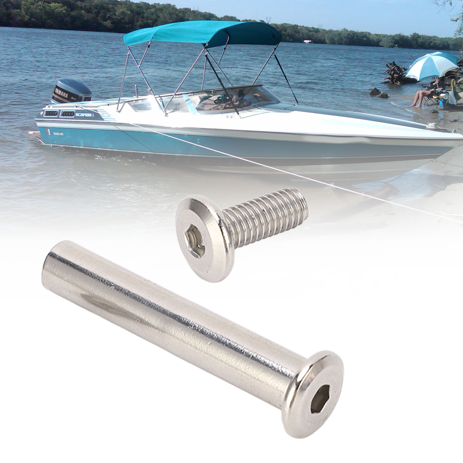 Die Befestigungsschrauben 001177 Und 005362 Für Die Deckenhalterung Sind Für Den Bennington S/s Bimini-top-verbinder Geeignet.
