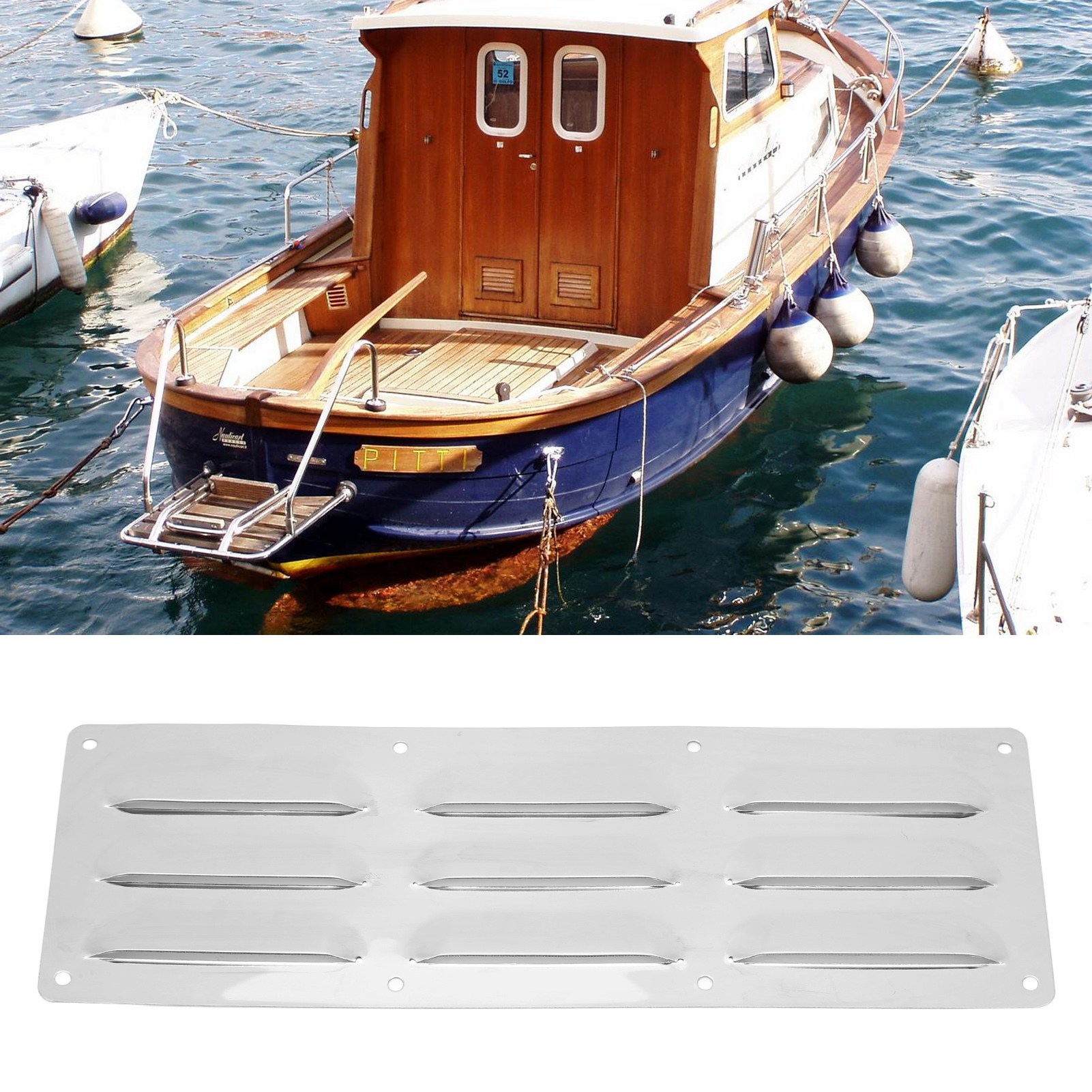 Dreiloch-lüftungsgitter Aus Edelstahl 304, 260 X 87 Mm, Für Boote, Schiffe, Yachten Und Kajaks.