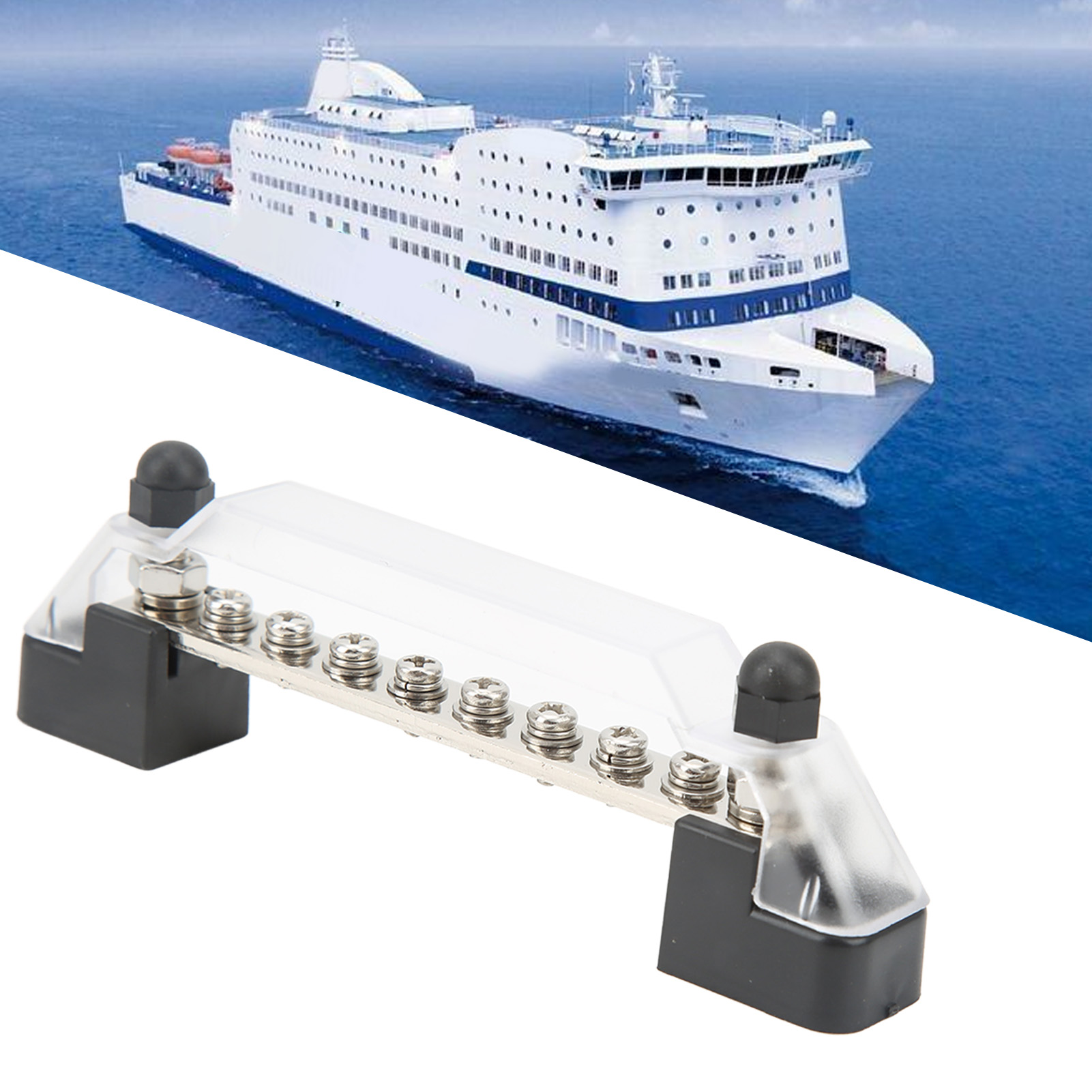 48v 150a Mehrpol-stromverteilerklemme Mit Abdeckung, Geeignet Für Pkw, Wohnmobile Und Boote (inkl. Integrierter Luftpolsterfolie), 8 Kanäle