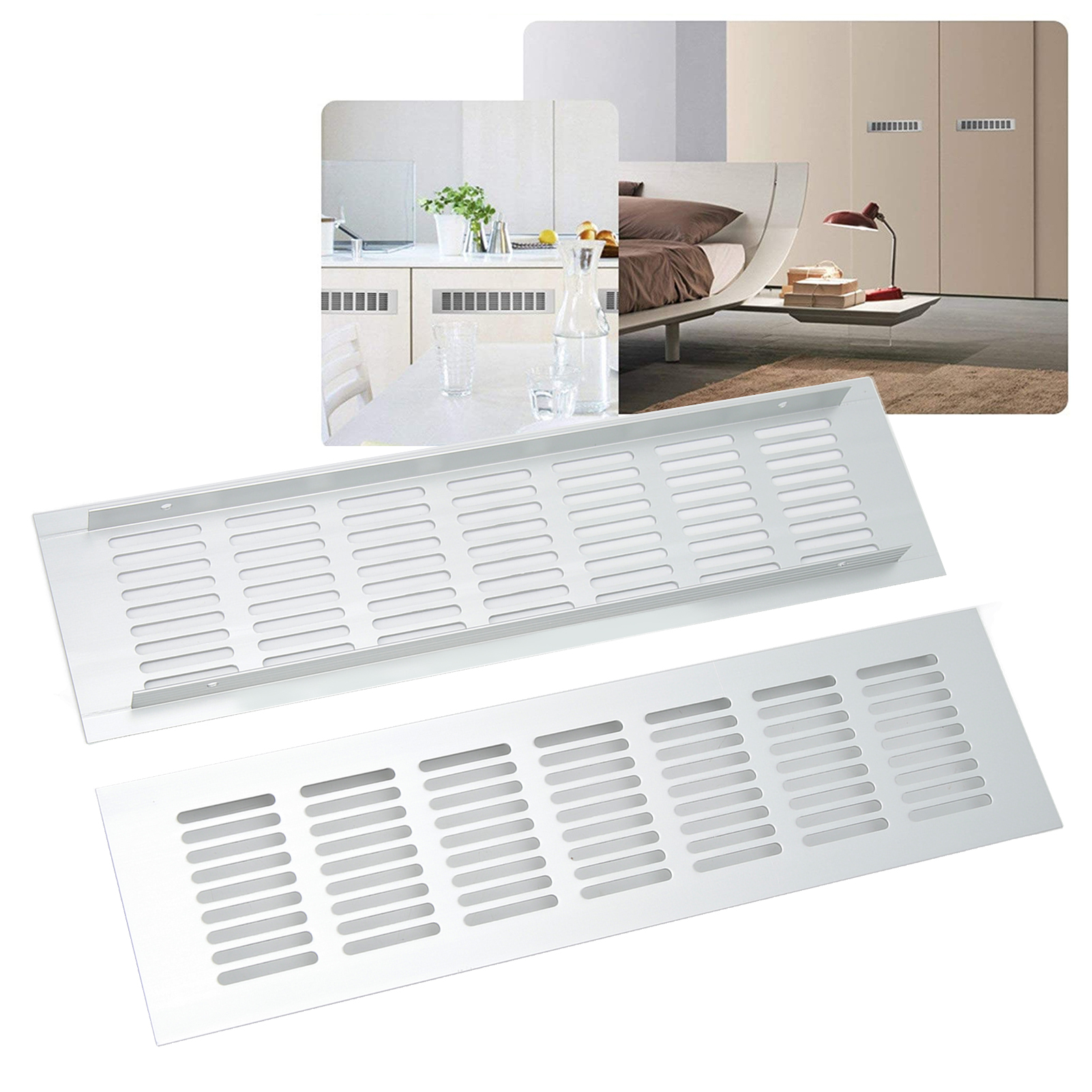 Zwei Lüftungsgitter Aus Aluminiumlegierung Für Den Elektrokasten Des Wohnmobils (silber), Lüftungsöffnungen Für Den Kleiderschrank, Den Elektroschrank Und Den Schuhschrank (80300 Mm).