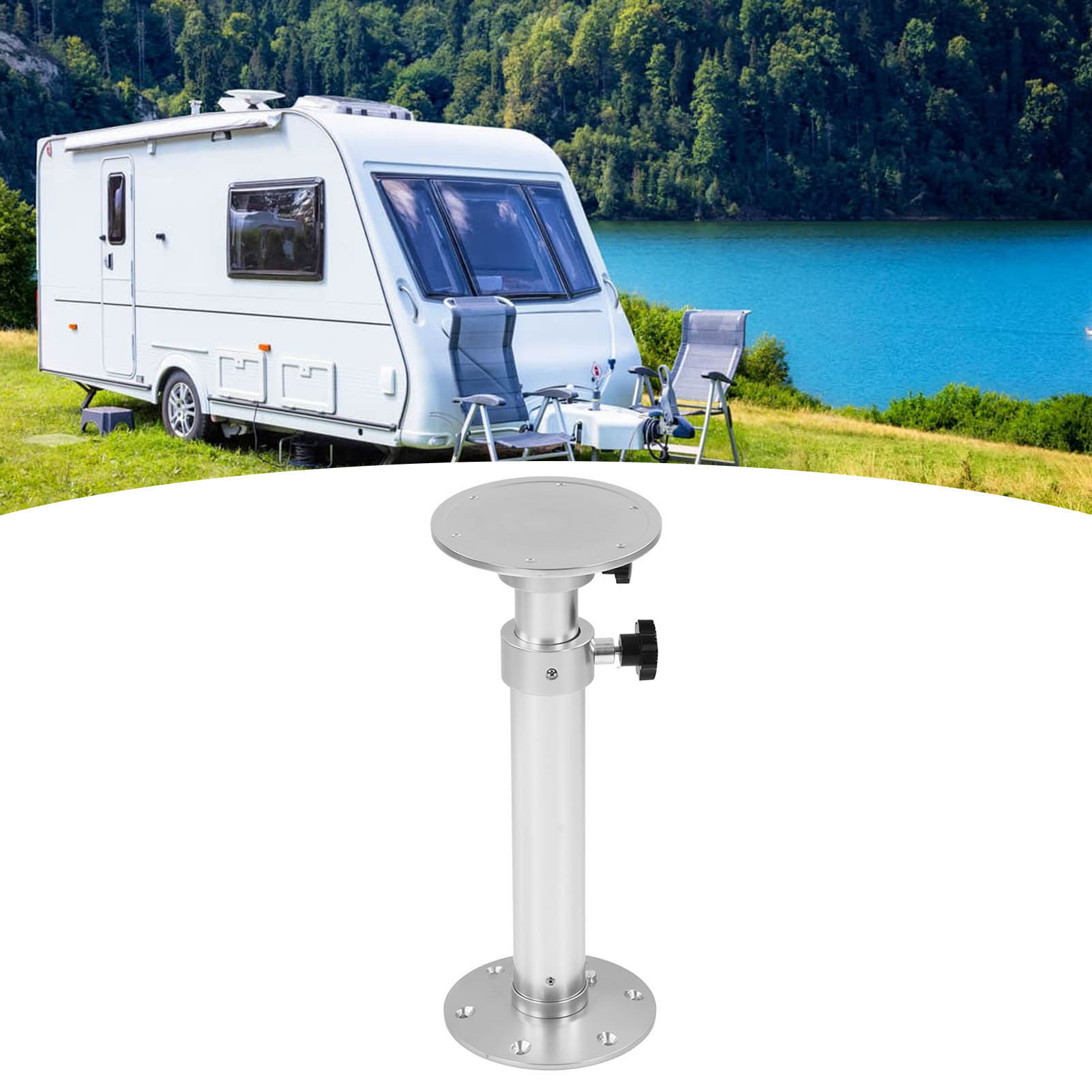 (videoaufzeichnung) Zubehör Für Wohnmobile Und Boote, Um 360° Drehbare Tischbeine, Stufenlos Höhenverstellbar, 445 Mm - 690 Mm, Glatte Aluminiumlegierungsoberfläche.