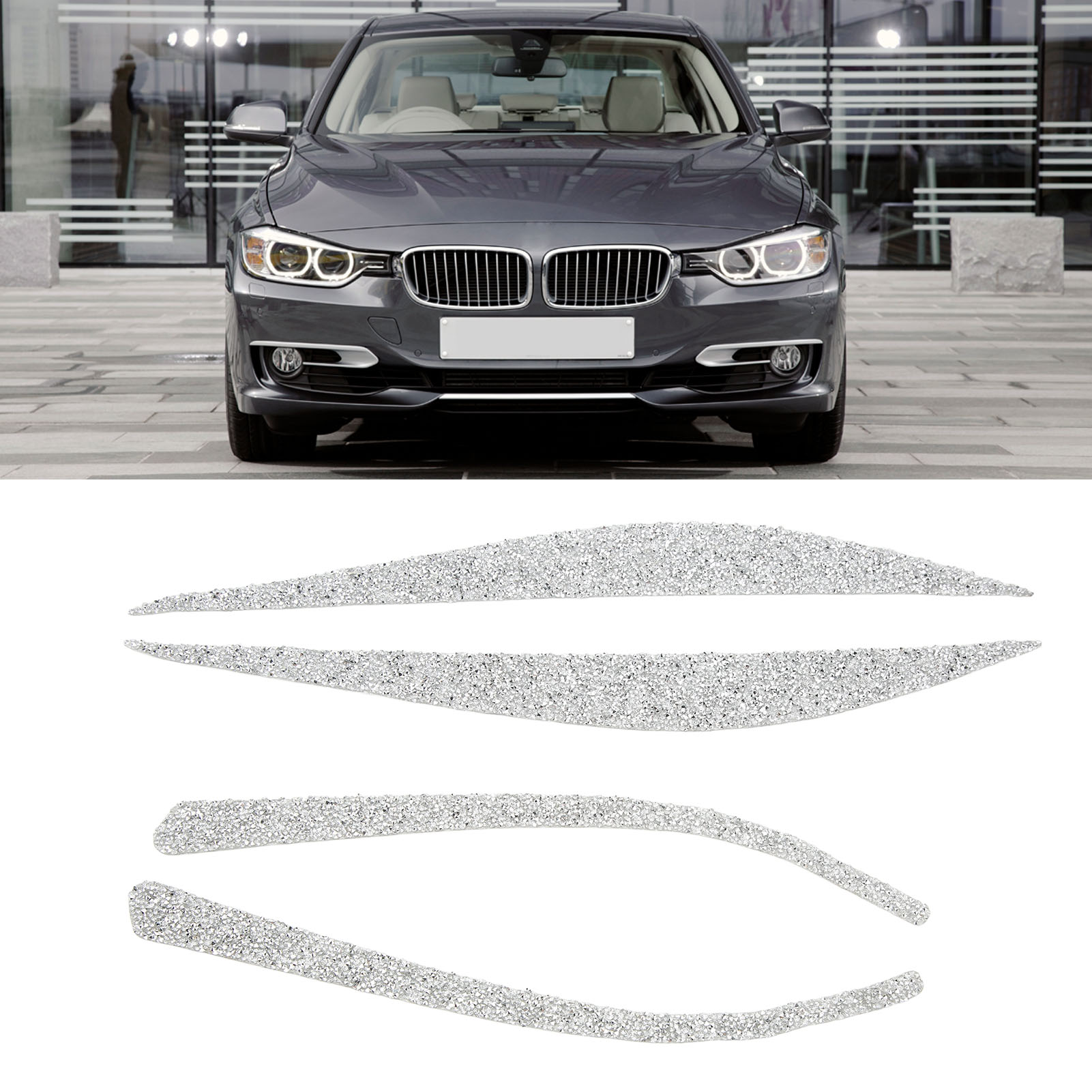 Strassbesetzte Scheinwerfer- Und Spiegelblenden, Reflektierend Und Glänzend, Kompatibel Mit Bmw 3er F30 (4 Stück)