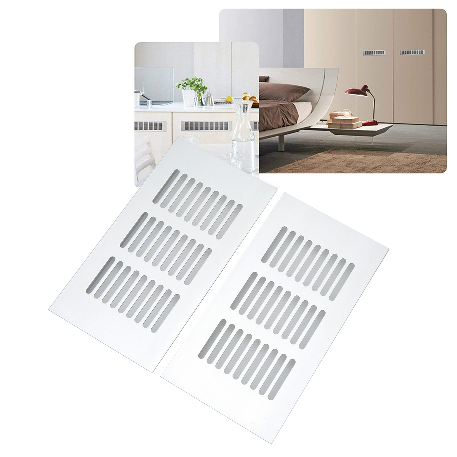 Zwei Lüftungsgitter Aus Aluminiumlegierung Für Den Elektrokasten Des Wohnmobils (silber), Lüftungsgitter Für Den Kleiderschrank, Den Elektroschrank Und Den Schuhschrank (80150 Mm).