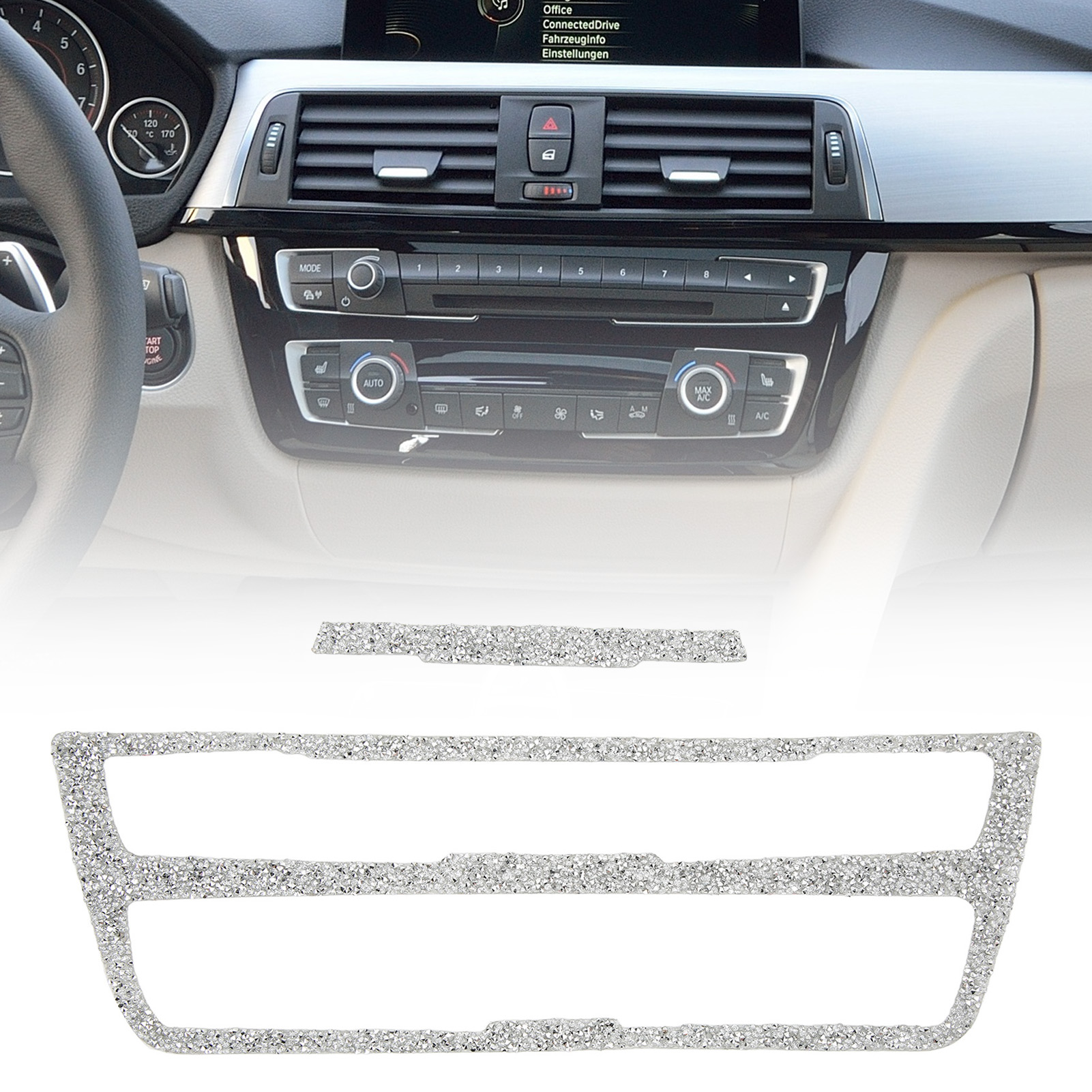 Cd-abdeckung Für Die Mittelkonsole Mit Strasssteinen, Glänzendes, Reflektierendes Dekorationselement Für Die Cd-abdeckung Der Mittelkonsole, Kompatibel Mit Bmw F30 F31 F32 (2 Stück)