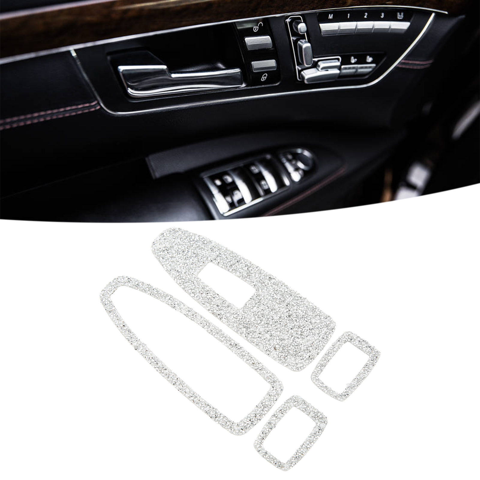Dekorative Und Reflektierende Fensterheber-bedieneinheit Für Bmw F30, F31 Und F32 (4-teilig) – Ausführung B