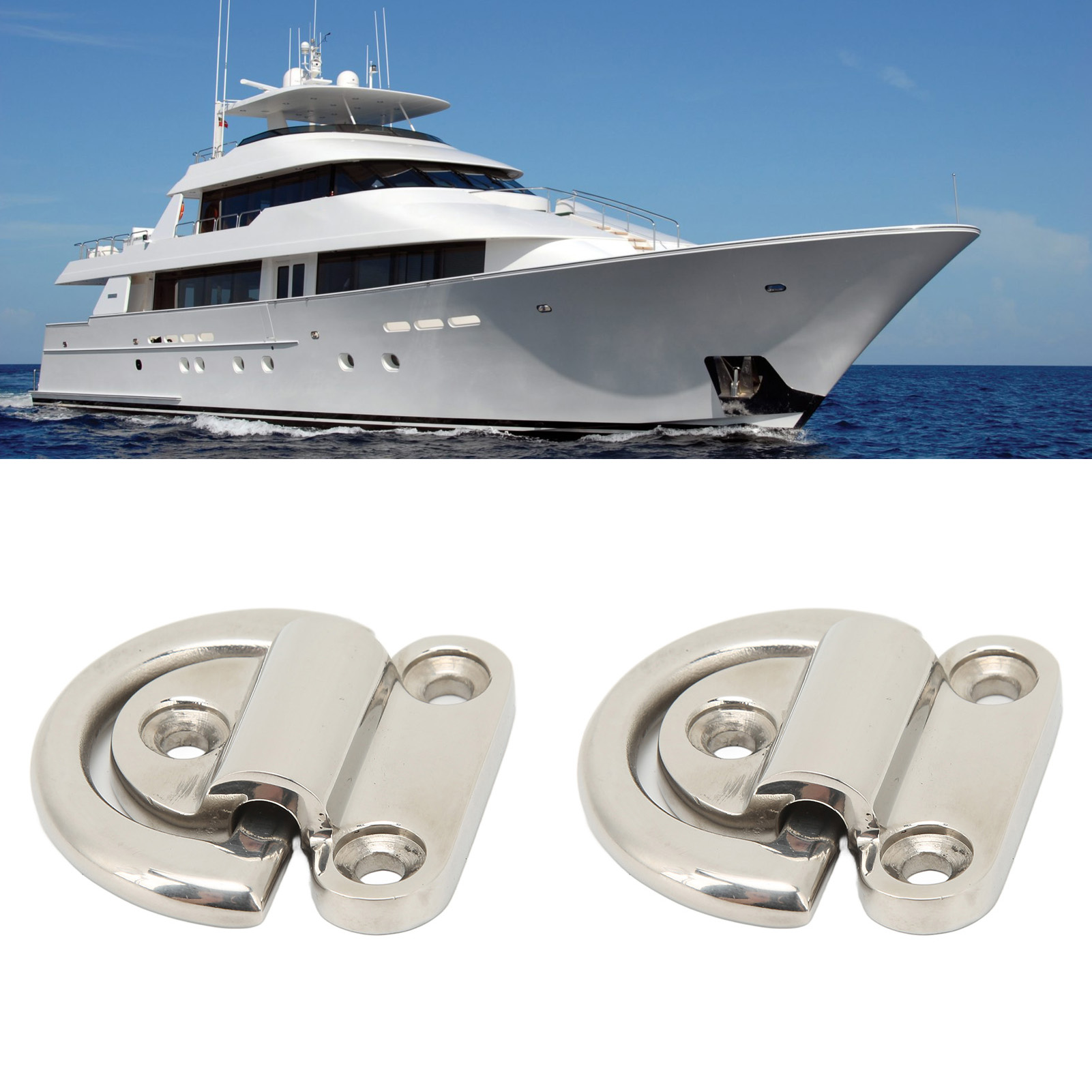 Marine-fittings, Einfache Edelstahl-verbindungsringe 6058 Mm, Paarweise Erhältlich, Geeignet Für Boote Und Yachten.