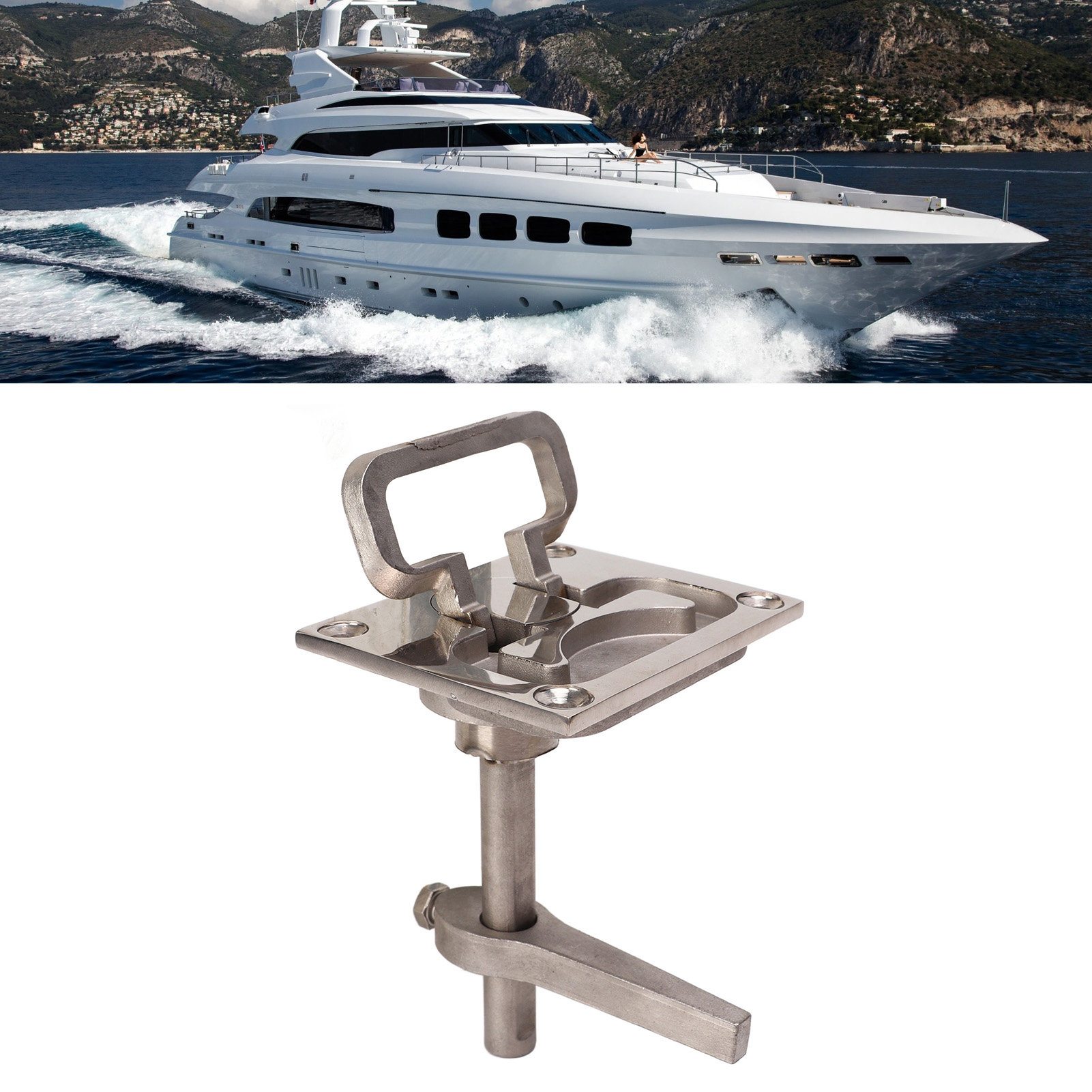 Modulares Marine-bodenschloss Aus Edelstahl 316, Yachtzubehör, 67 X 79 Mm