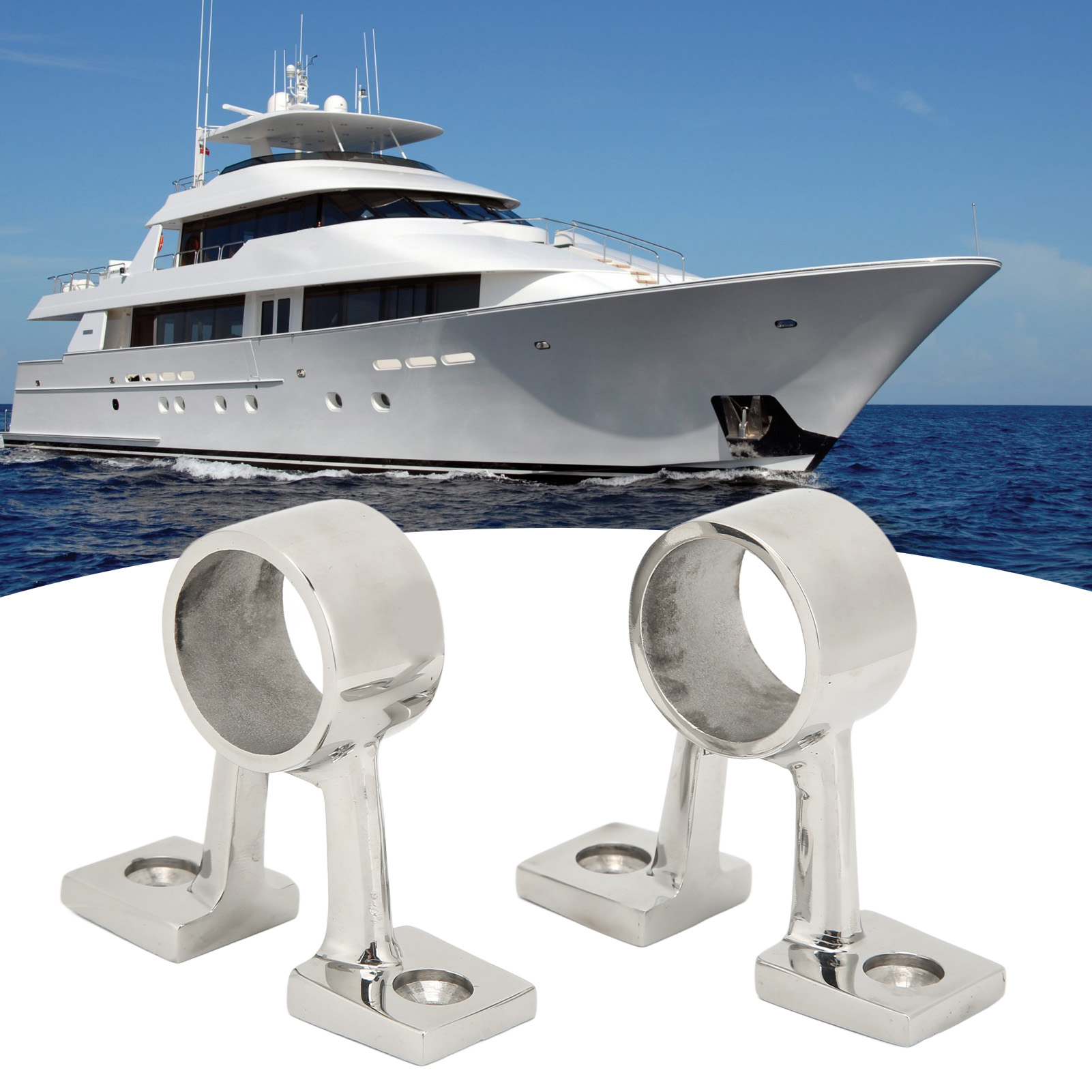 Marinezubehör, 25 Mm Edelstahl-doppelbeinhalterungen, Paarweise Erhältlich, Geeignet Für Boote Und Yachten.