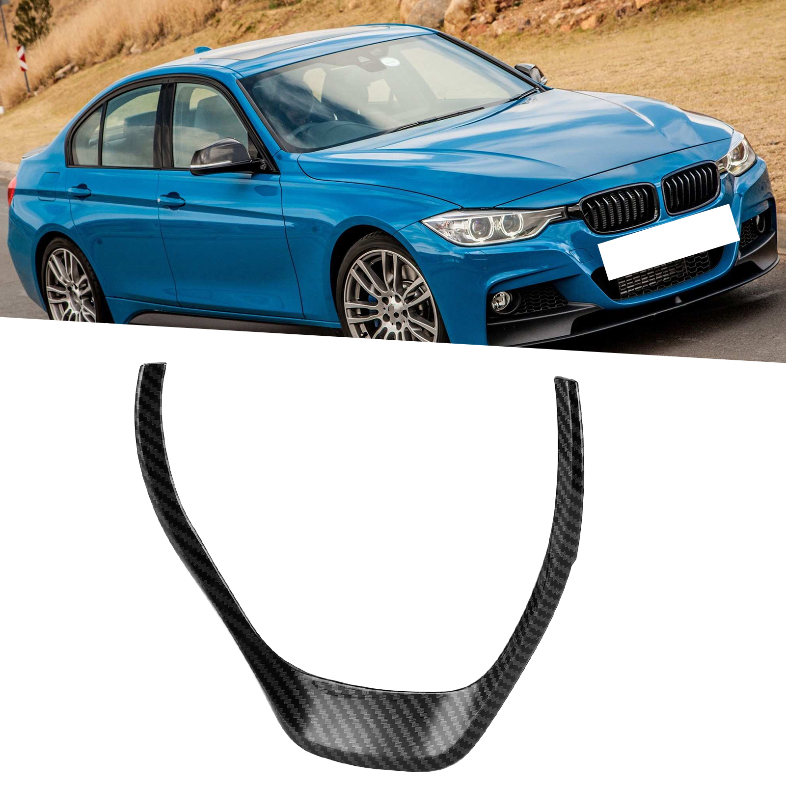 Modifizierter Lenkradrahmen, Silberne Kohlefaser, Passend Für Bmw 3er F30 F31 F34 2013-2018, Glänzend Schwarze Kohlefaser.