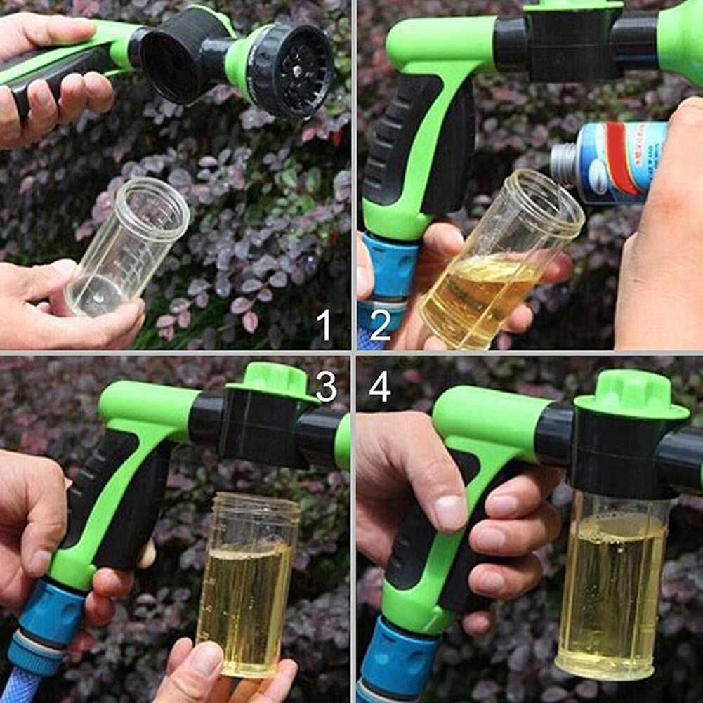 [yuexinghui] 8-in-1 Autowasch-wasserpistole Mit Schaumbehälter (grün)