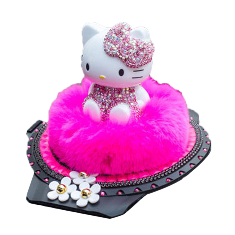 (exklusiv In Südostasien) Katzenförmiger Autoduftspender, Katzen-autoornament, Lufterfrischer, Diamantförmige Interieur-accessoires, Kt-mittelkonsole, Fuchsia