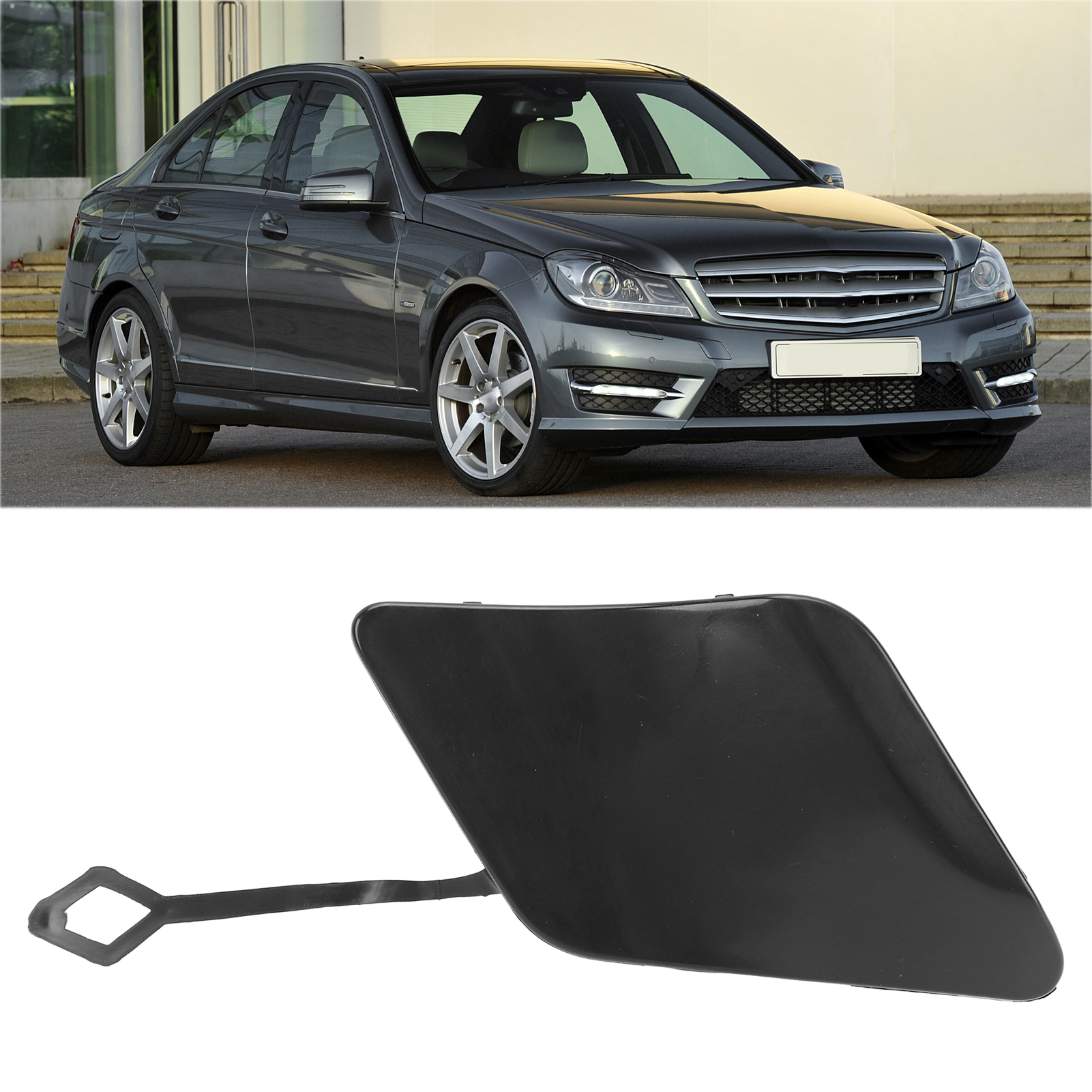 Oem-referenz: A2048850526 Abdeckung Für Abschlepphaken An Der Vorderen Stoßstange Für Mercedes-benz C-klasse W204 Amg Line 2011–2014