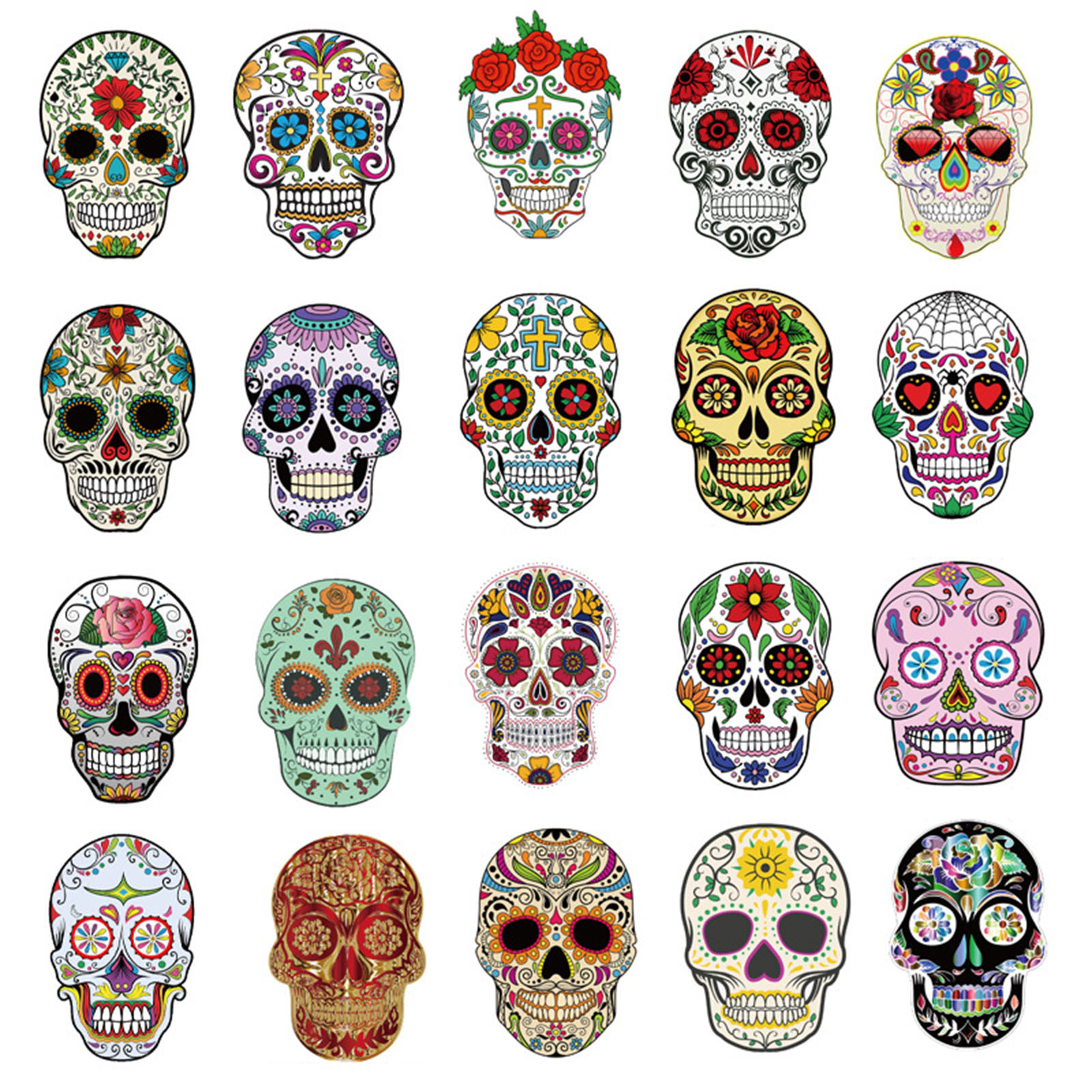 50 Gruselige Totenkopf-aufkleber Zum Personalisieren Von Gepäck Und Notizbüchern (muster Nicht Verfügbar, Derzeit In Entwicklung) (exklusiv Für Mexiko)