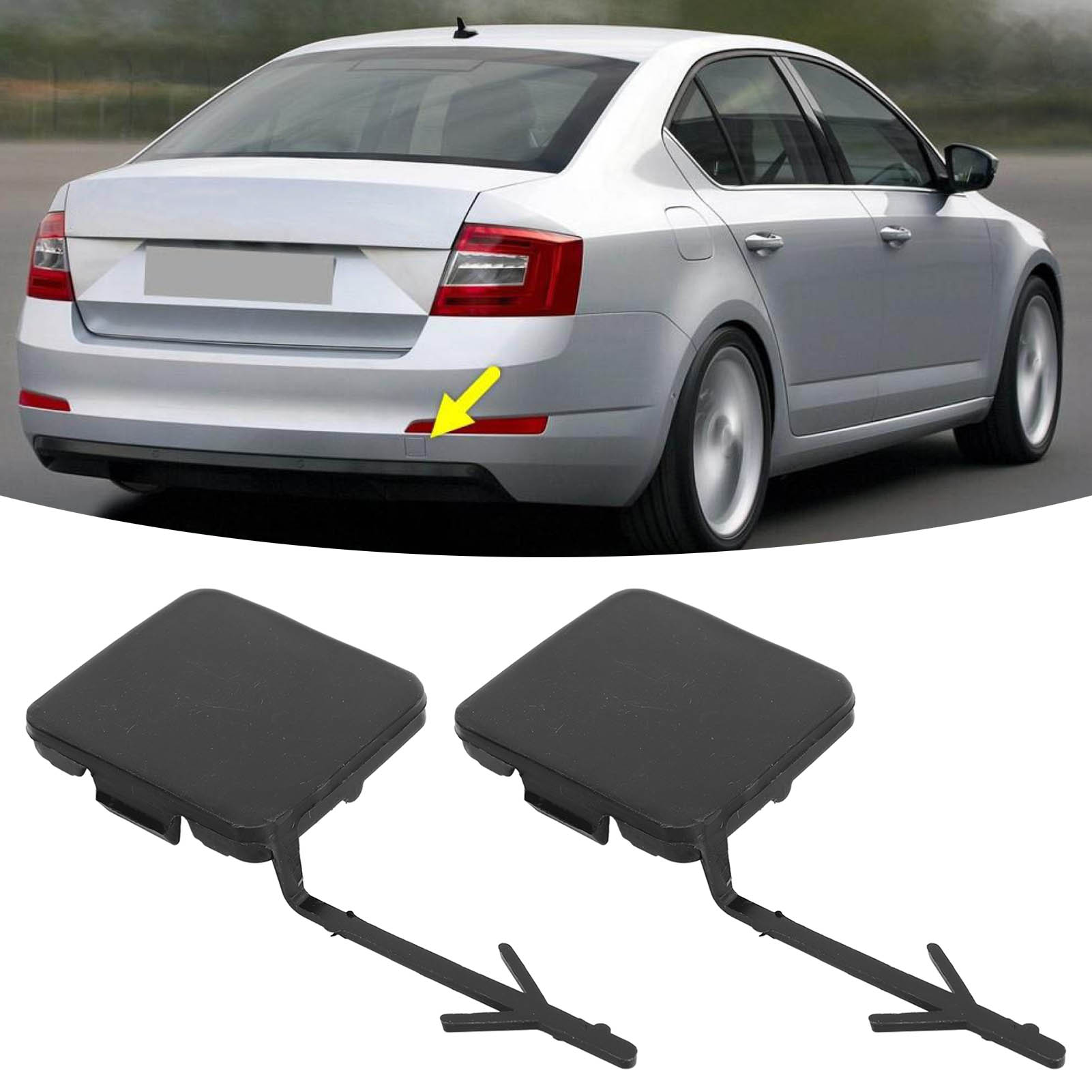 (t06) Heckstoßstangenabdeckung Für Anhängerkupplung (2er-set) 5e5807441 Passend Für Skoda Octavia Kombi 5e (vor Facelift) 2013-2016
