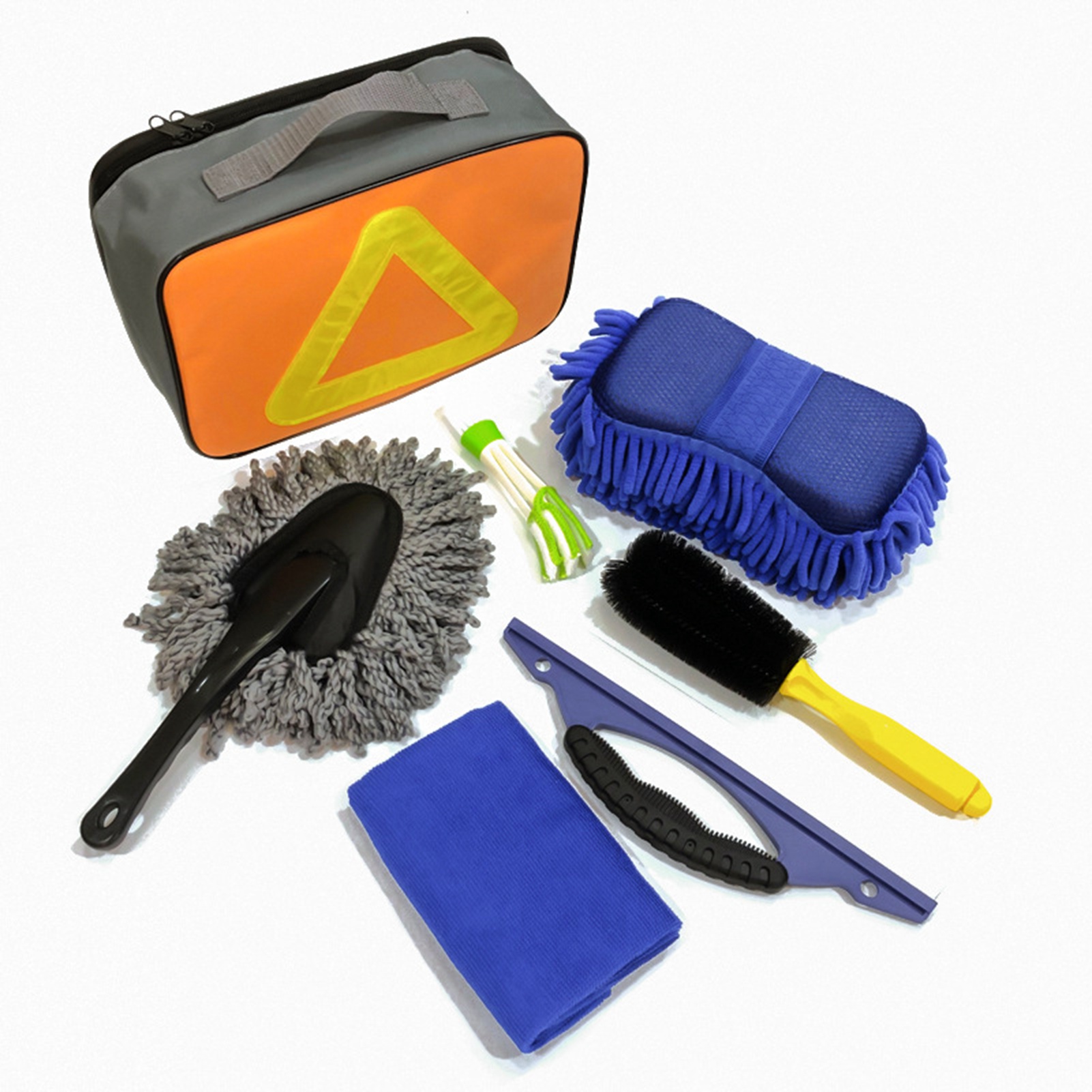 (exklusiv In Südostasien Erhältlich) Autowaschset, Reinigungswerkzeuge Und Zubehör, Bürste, Schwamm, Reinigungspads, 7-teiliges Set, Schaber, Handtuch, Waschtasche