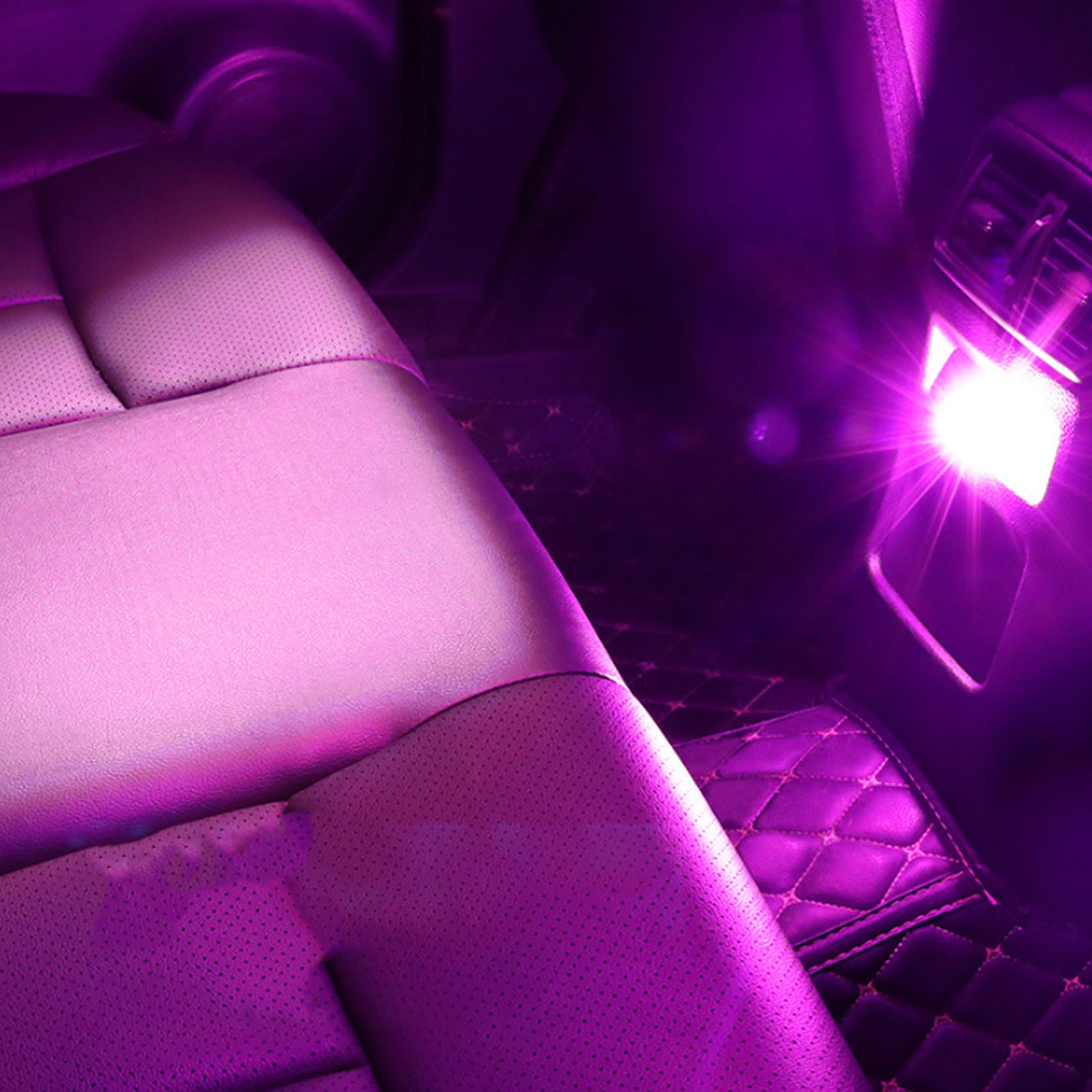 Set Mit 10 Rosafarbenen Led-ambiente-autoleuchten, Einfacher Anschluss, Schnelle Und Unkomplizierte Installation, Dekorative Led-beleuchtung.