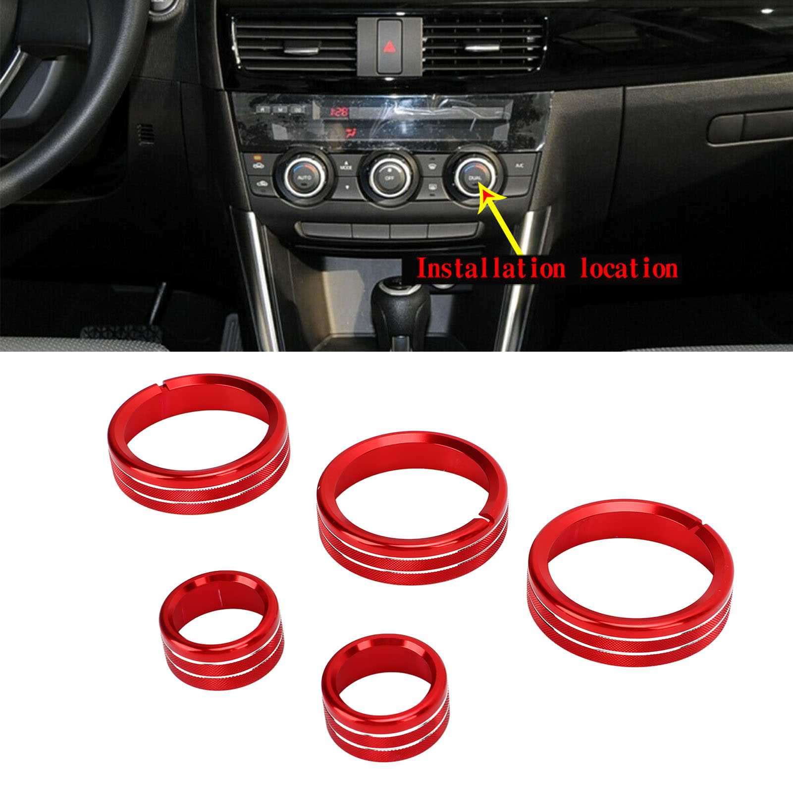 Abdeckung Für Die Audio-tasten Der Klimaanlage – Zierteil 5, Passend Für Mazda Mx-5 (2009–2015), Rot