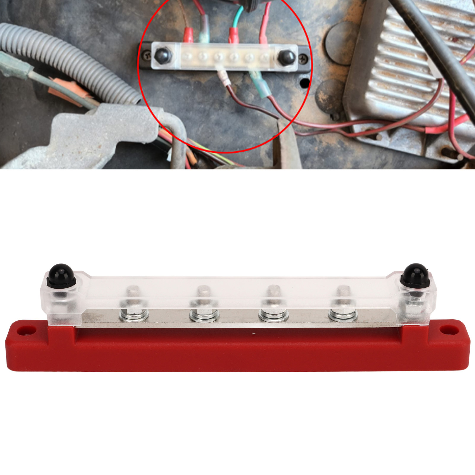 Dc12v-48v 150a Sammelschiene Für Wohnmobil/boot, Hochstrom-m6-anschlussklemmen, 6-poliger Verteilerblock (cp-3121-01/02), Rot