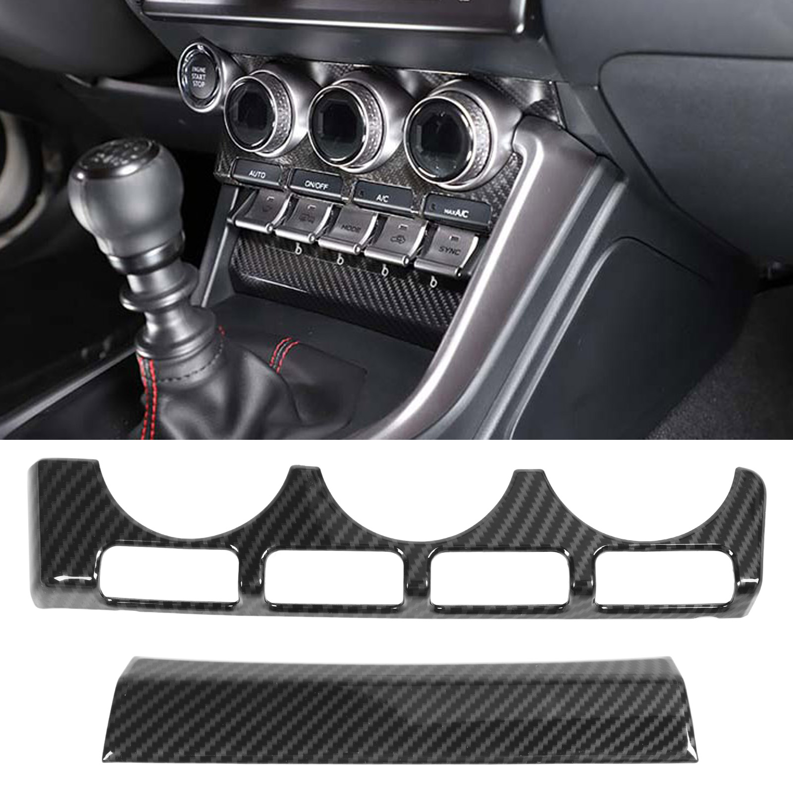 Dekorativer Aufnäher Mit Carbonfaser-textur Für Das Bedienfeld Der Klimaanlage In Der Mittelkonsole Des Autos, Passend Für Toyota Gr86/subaru Brz Zn8/zd8 2022+ (oc10921).