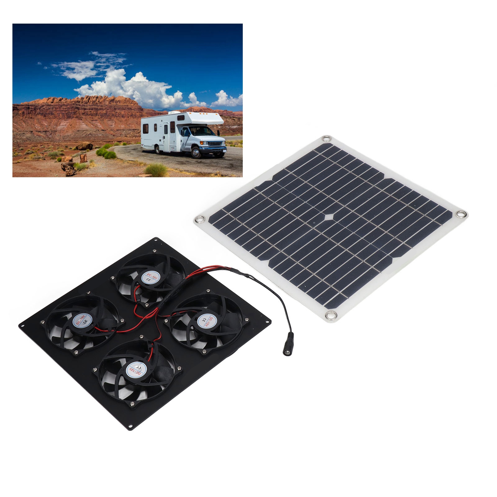 Solarbetriebener Wohnmobilventilator, 4-wege-luftauslass, 100 W