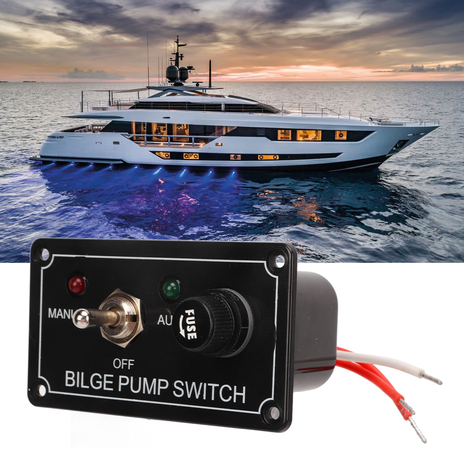12-v-wippschalterfeld Mit 5-a-sicherung, Spst-ein/aus-schalter Für Maritime Anwendungen