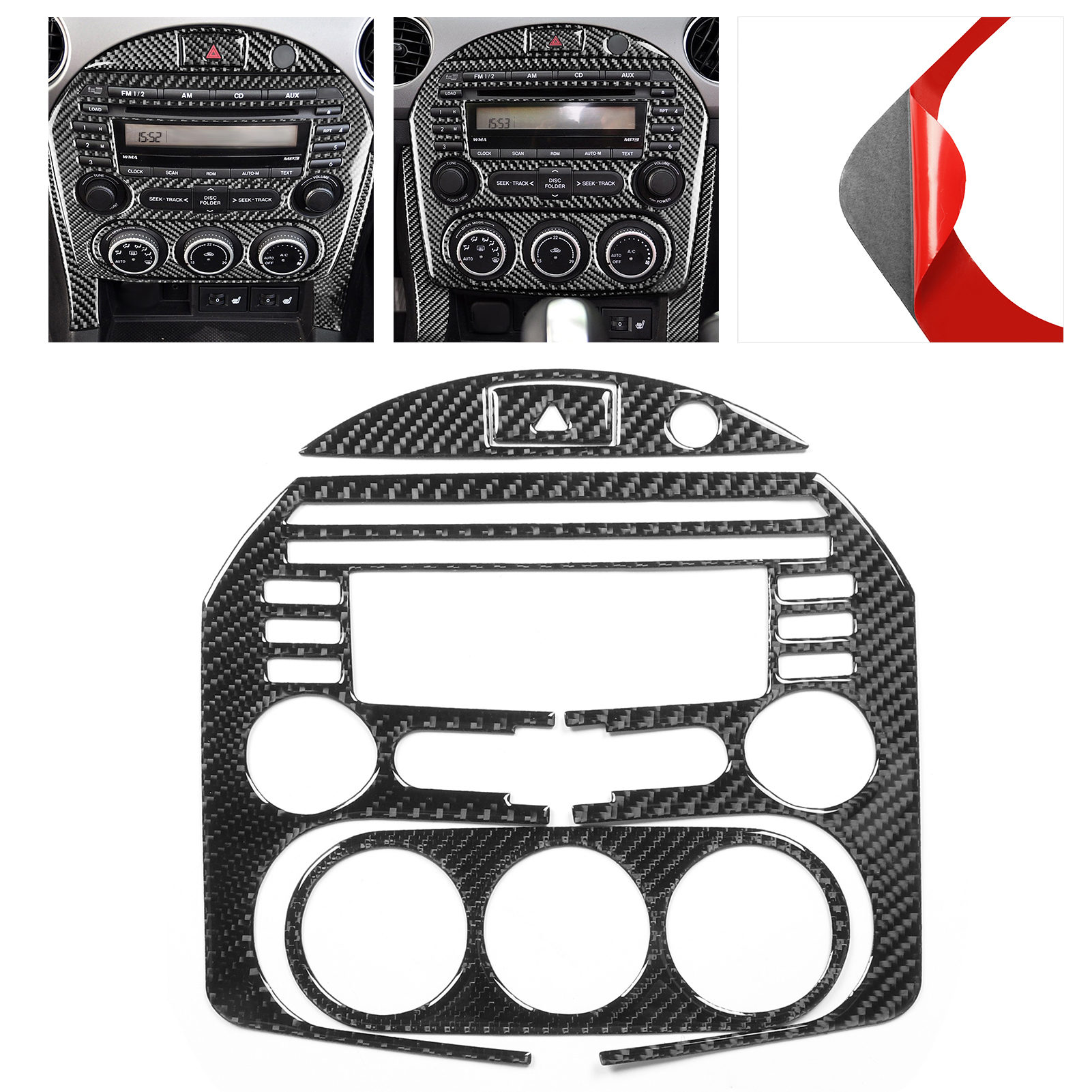 Carbonfaser-mittelkonsolen-zierleisten-set (4-teilig) Für Mazda Mx-5 Nc (2009-2015) A