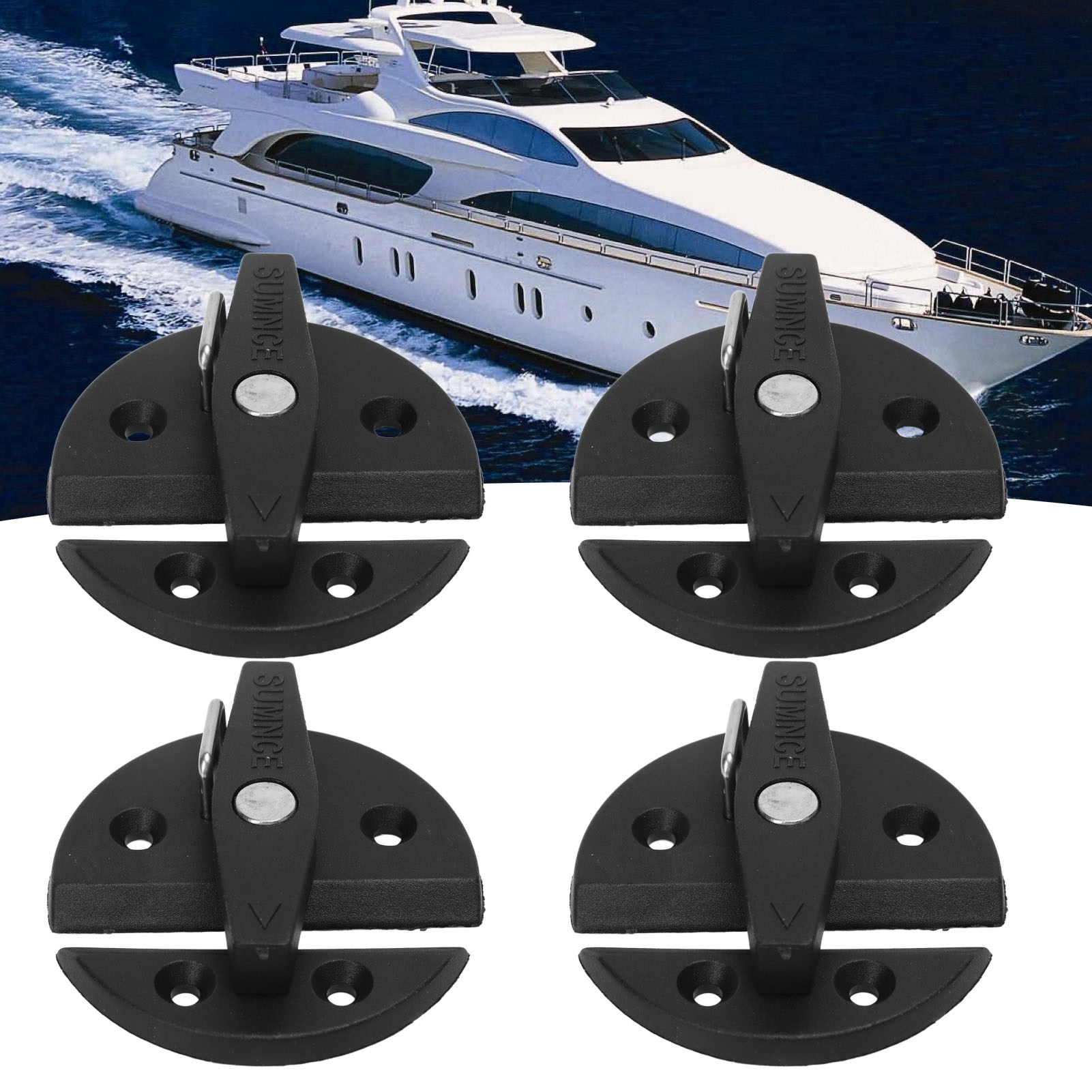 Set Mit 4 Runden Drehgriffen Mit Drehverschluss, Aus Seewasserbeständigem Nylon, Für Bootstüren Und Schränke, 59 X 59 Mm, Zu Verkaufen