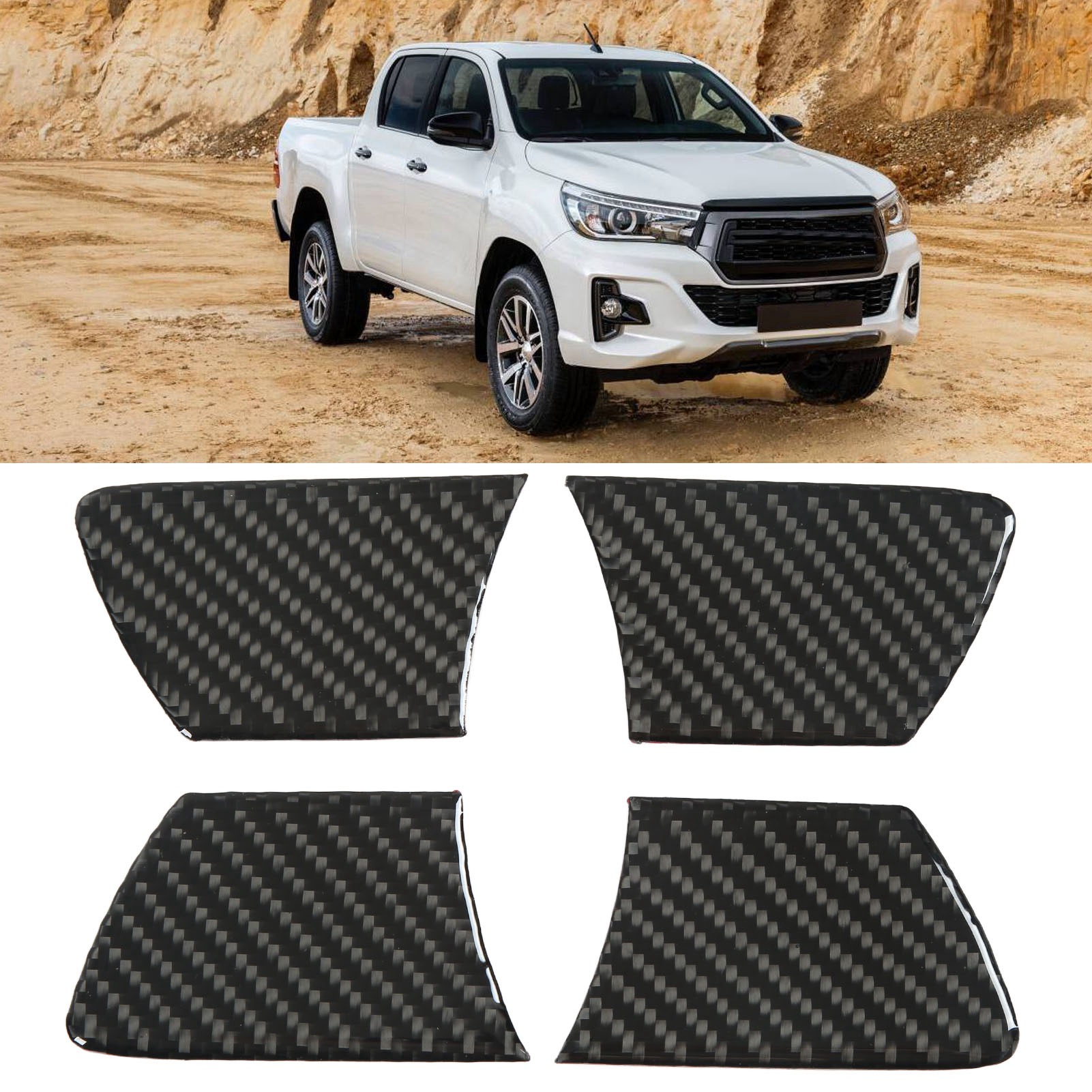 Dekoratives Emblem Aus Echtem Carbon Für Die Türverkleidung Im Innenraum Des Toyota Hilux 2015-2021 (oc07626)