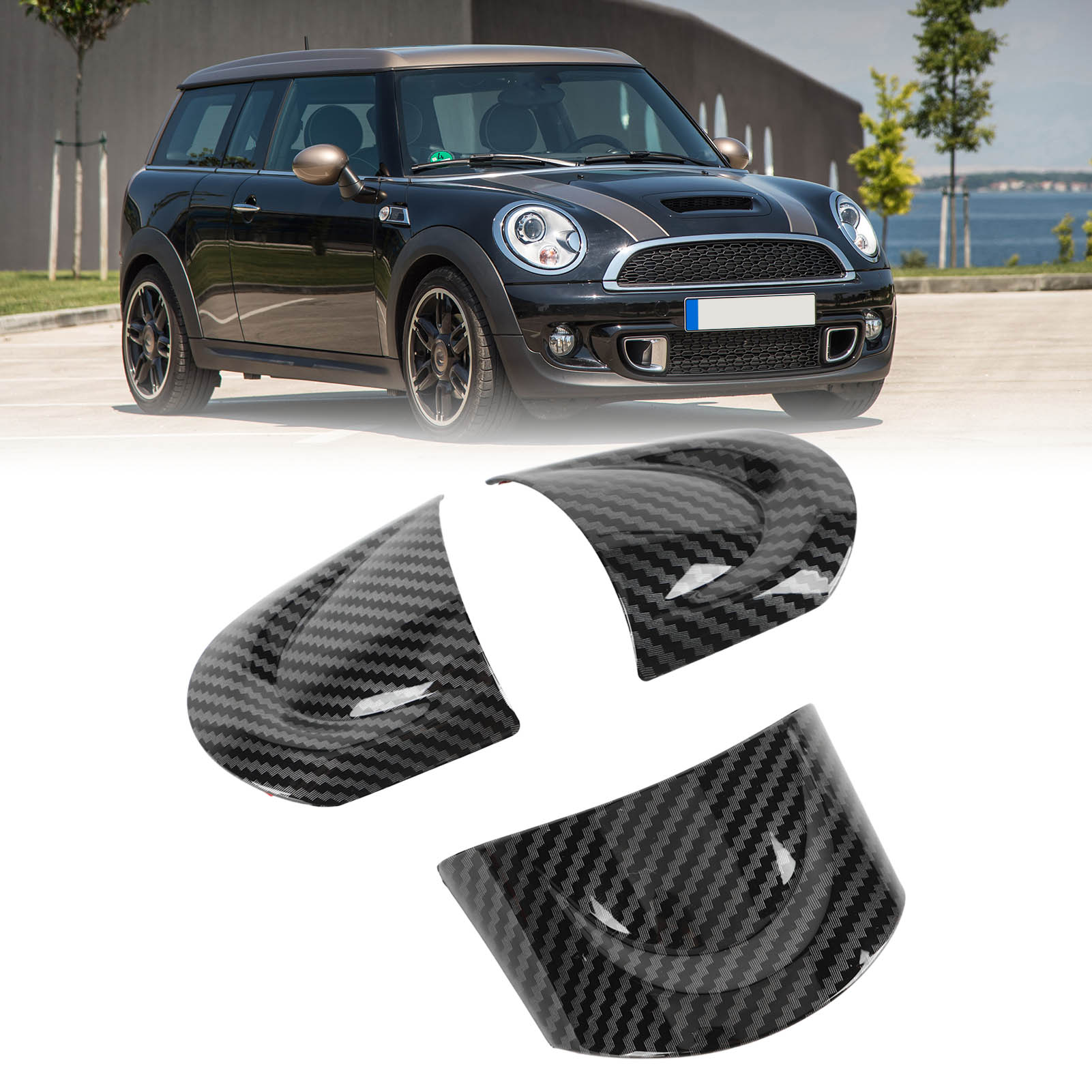 Lenkradverkleidung Mit Carbonfaser-textur, Ohne Tasten, Kompatibel Mit Mini Cooper R56 2006-2013.