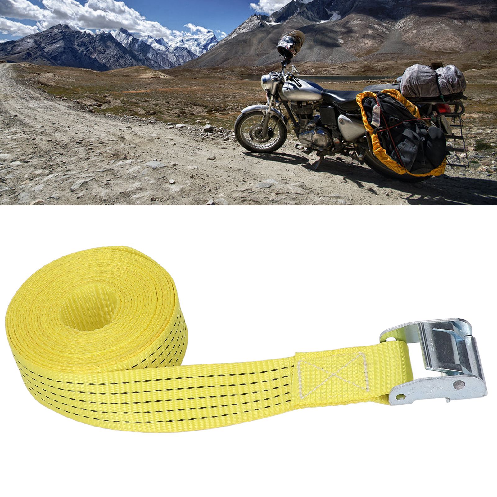 2-zoll (49 Mm) Und 6 Meter Spanngurt Für Motorräder, Lkws, Anhänger Und Gepäck (schwarz)