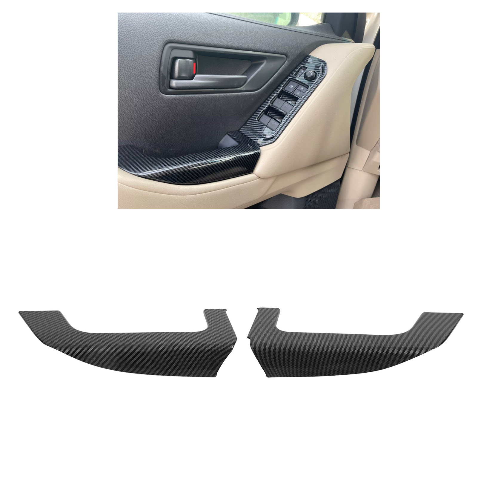 Zwei Armlehnenverkleidungen In Carbonfaser-optik Für Den Toyota Land Cruiser Lc300 (modelljahr 2023)