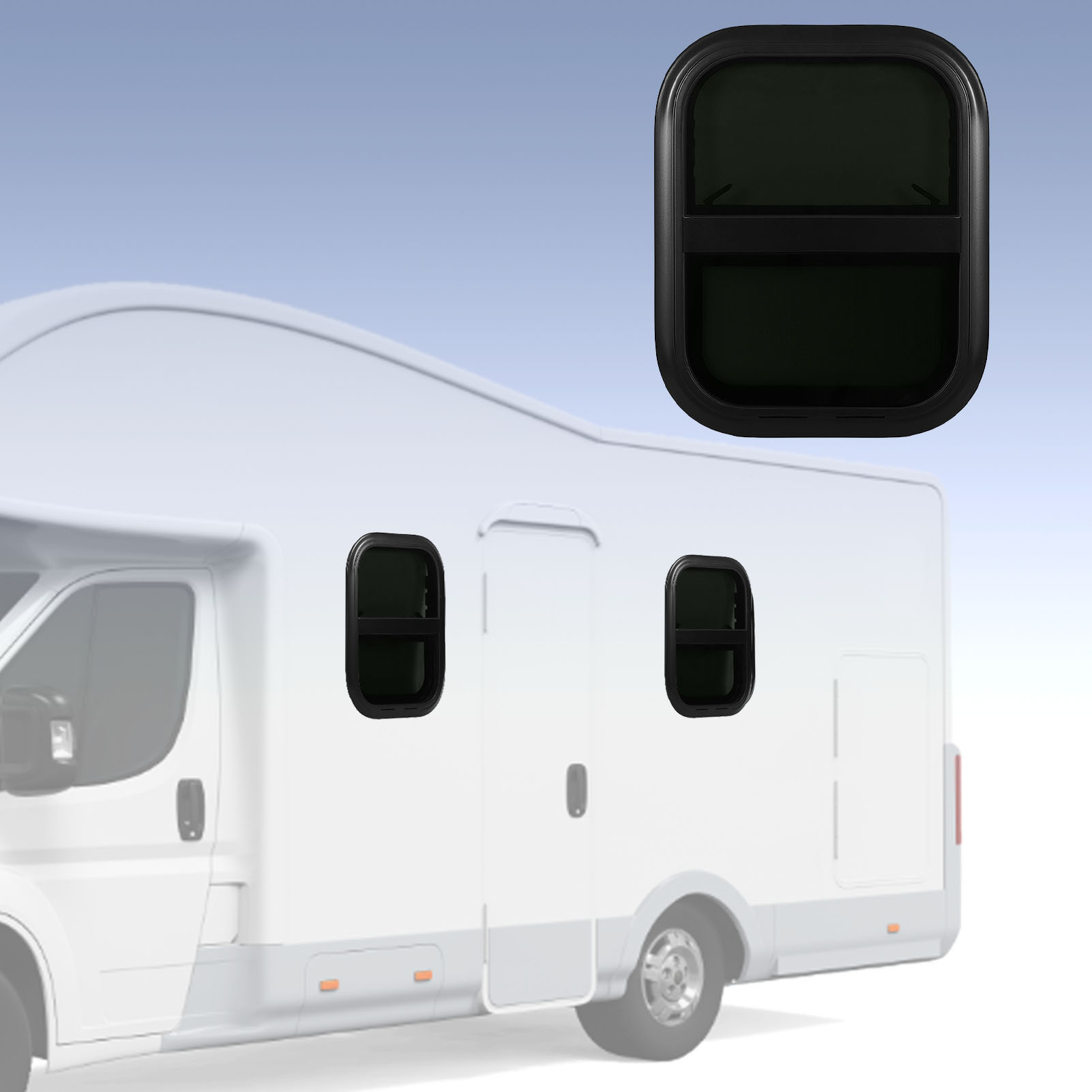 Aufklappbares Fenster Mit Abgerundeten Ecken Aus Aluminiumlegierung, 440 X 390 Mm, Wasserdicht Und Wetterfest Mit Moskitonetz, Geeignet Für Wohnmobile, Freizeitfahrzeuge Und Baumaschinen.