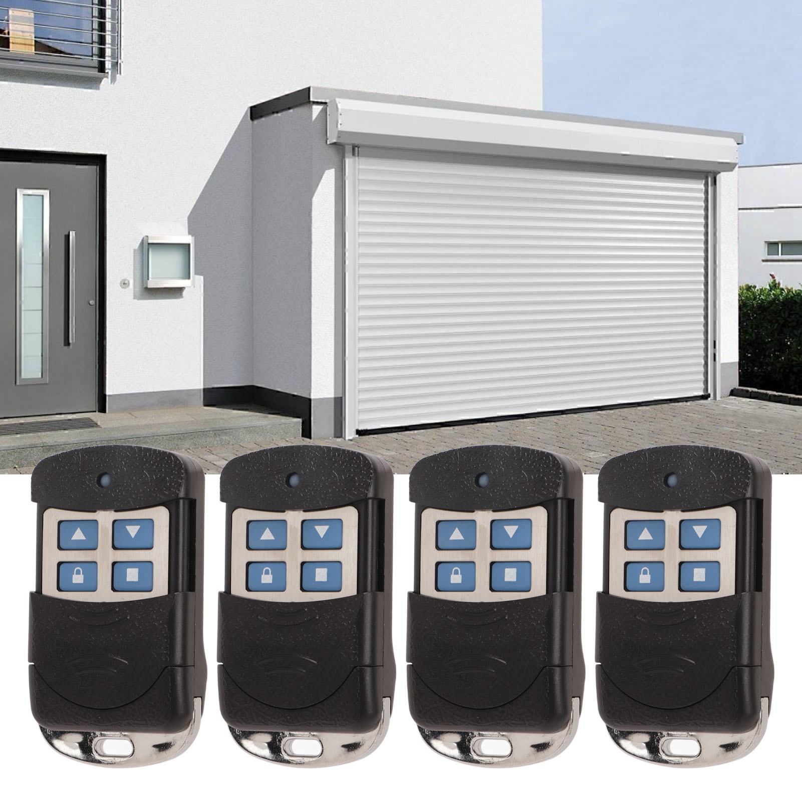 Universelle 433-mhz-fernbedienung Mit Festcode Für Elektrische Rollläden, Tore Und Garagentore (4er-pack) (integrierte Batterie Enthalten) (codetyp)