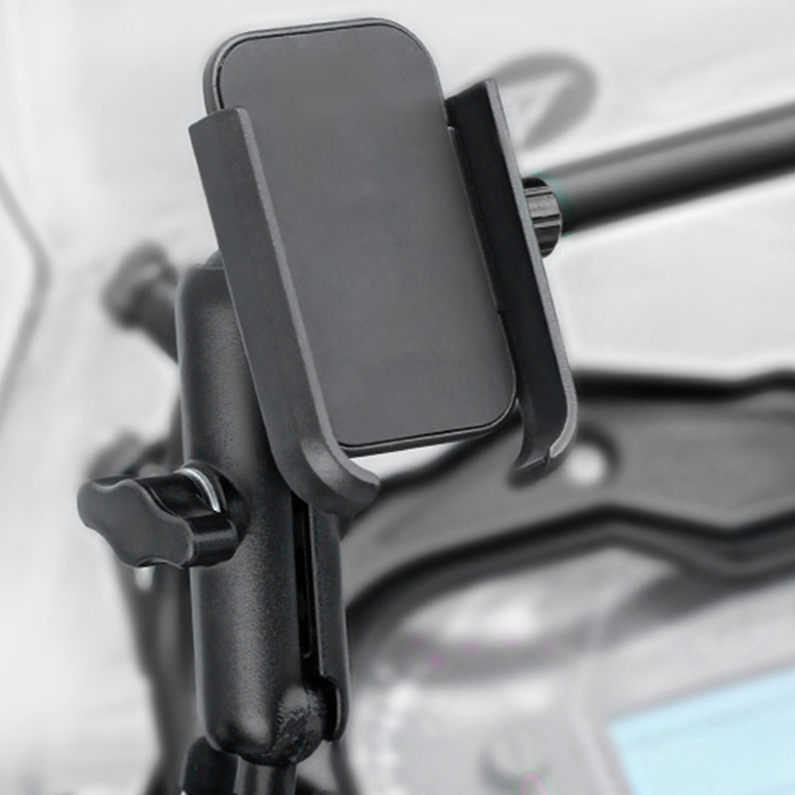 (exklusiv Für Südostasien) Handyhalterung Für Motorrad Und E-bike, Langer Stiel, Halterung Aus Aluminiumlegierung, Ladegerät Nicht Im Lieferumfang Enthalten – Schwarzer Spiegelfuß