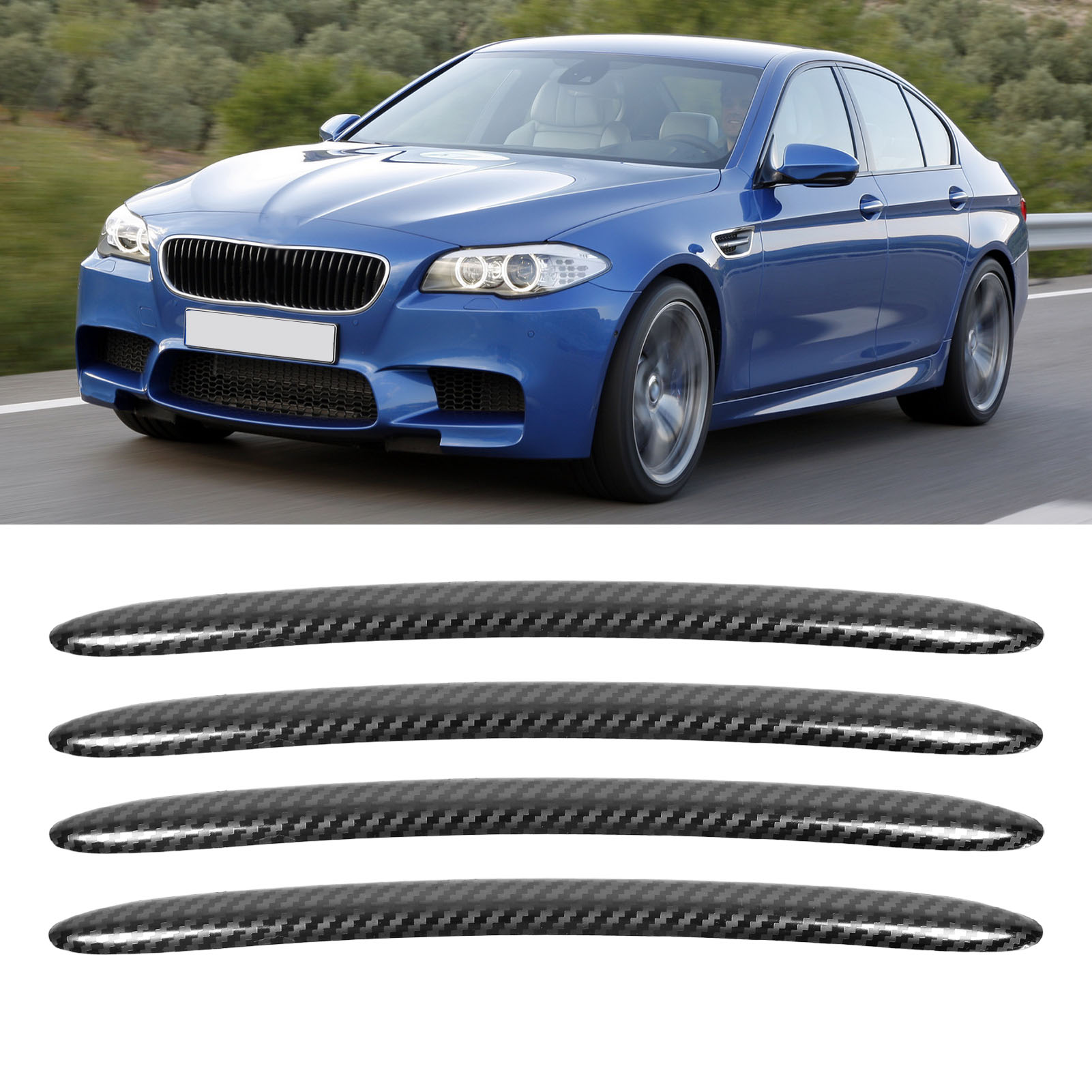 Das 4-teilige Edelstahl-kohlefaser-zierleisten-set Für Die Außentürgriffe Passt Für Bmw 5er F10/f11/f07/f18 2011-2017 (oc11288).