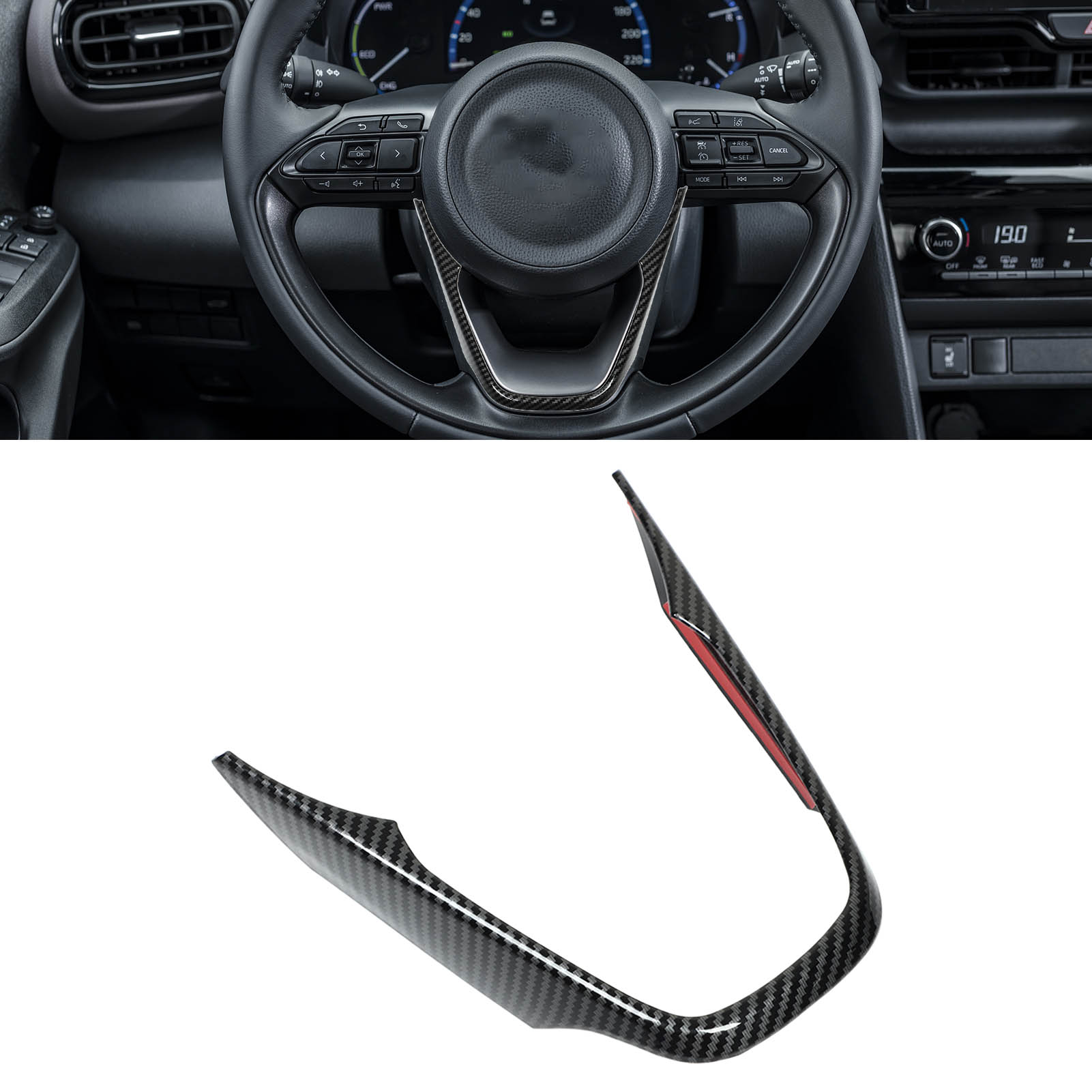 V-förmige Dekorblende Mit Carbonfaser-optik Für Toyota Yaris Cross 2020-2022+