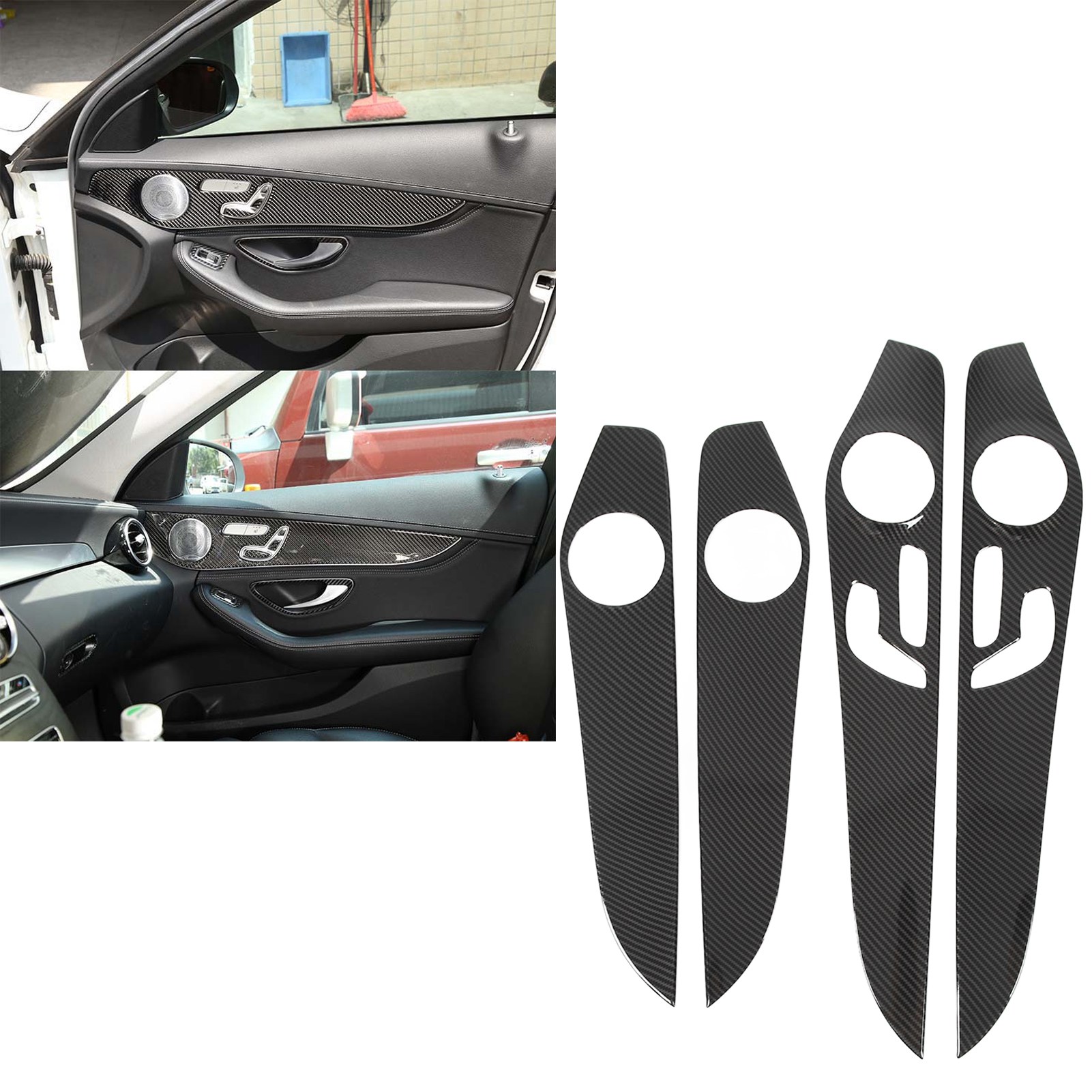 Türverkleidung In Carbonfaser-optik (typ C) Für Mercedes-benz C-klasse W205 2015-2021 (oc11143) Übergröße