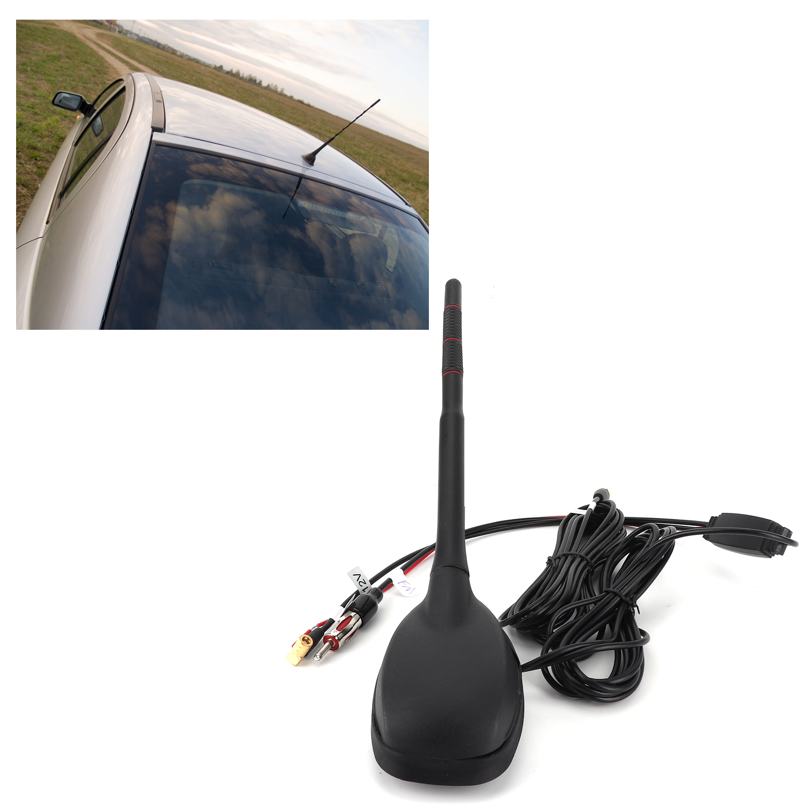 Fahrzeugmodifikation: Aktive Digitale Radioantenne (dab+gps+fm) Mit Auf Dem Dach Montierter Finnenantenne (smb-anschluss).