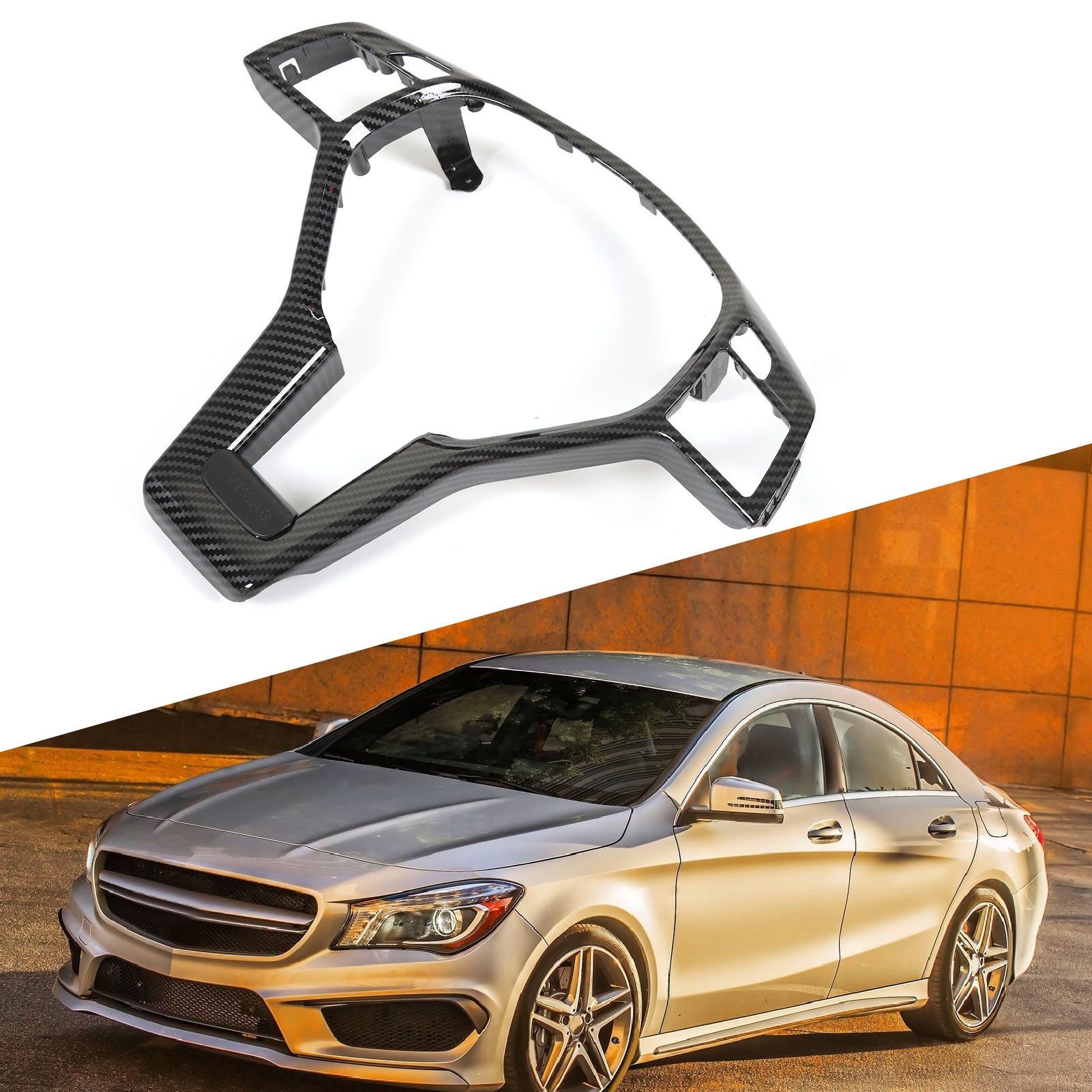 Austauschbare Lenkradverkleidung Für Mercedes-benz C/e-klasse/cla W204/w212/w117 Amg-line 2012–2014 (260) Carbonfaser-optik