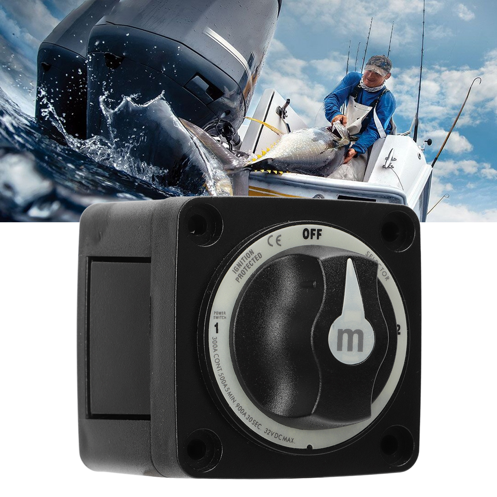 300a Batterie-stromtrennschalter Für Wohnmobile Und Yachten Blue Ocean 6008200 (m-serie) 3-positionen-batterieschalter-wahlschalter Aus-1-2 Drei-positionen-drei-anschluss-batterieschalter (yc102071-bk