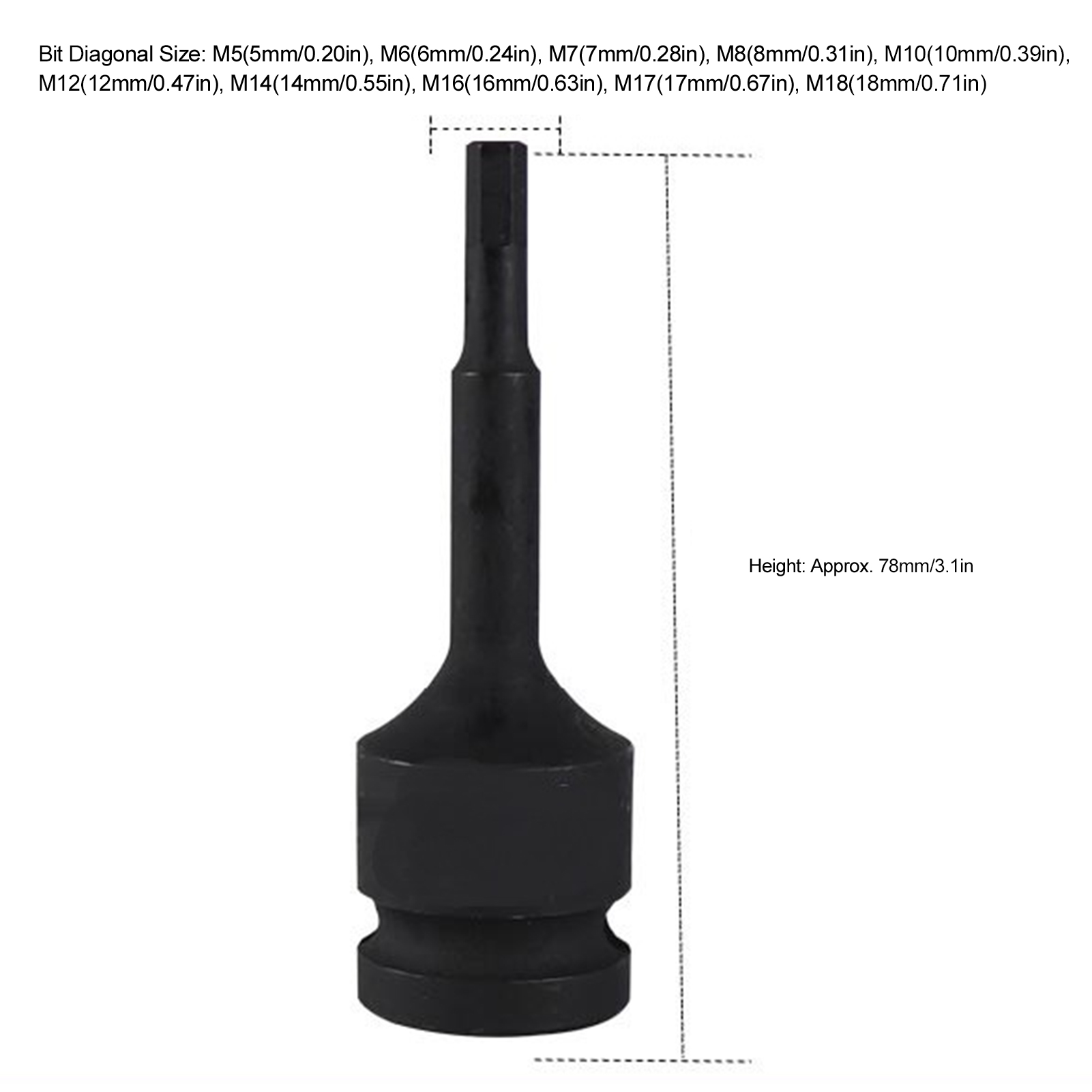 Kfz-reparaturwerkzeugsatz, 1/2 Zoll Vierkantaufnahme, Typ M, M5-m18, Bit-set Mit Werkzeugkasten, 10-teilig.