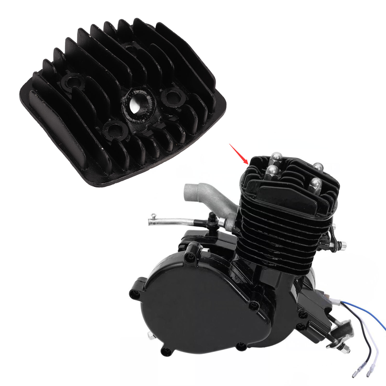 Schwarzer 47-mm-zylinderkopf, Geeignet Für 80-cm³-motoren