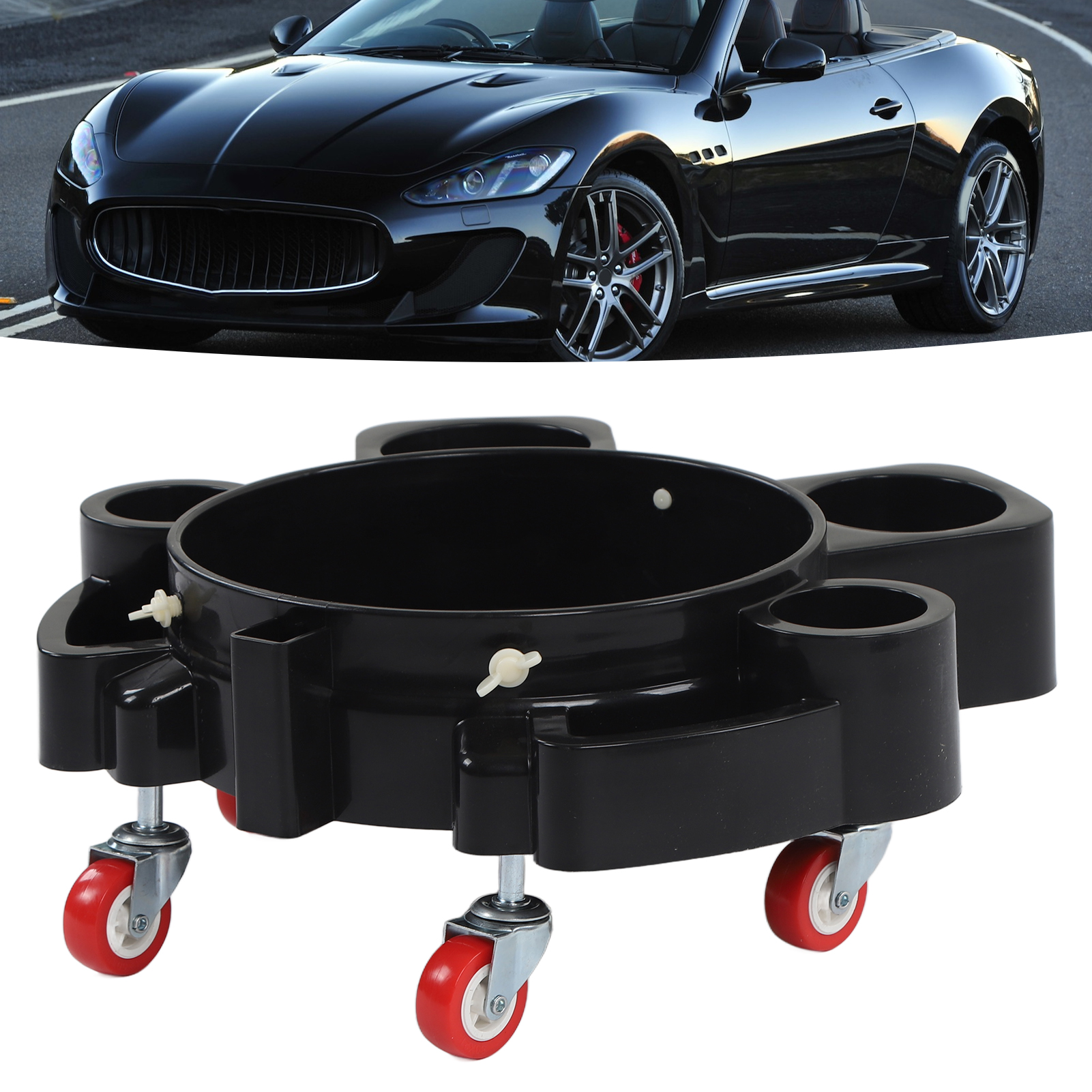 Auto-werkzeug, Integrierte Multifunktionale Autowaschbasis Mit Rädern, Mobile Basis, Autowaschhocker, Autowaschbasis, Schwarz (übergroß) (übergewichtig).
