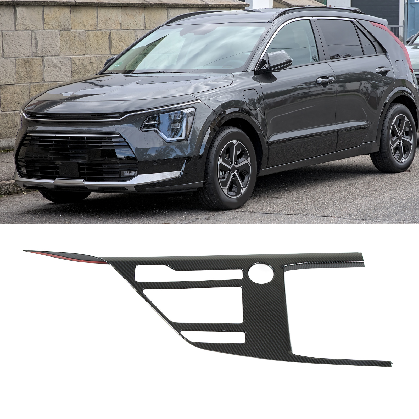 Schalthebelabdeckung Mit Carbonfaser-textur Für Kia Niro Sg2 2021+ Basismodell (sonderverpackung) (übergröße)